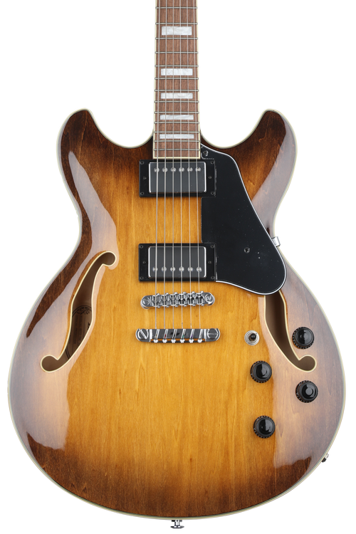 Artcore AS73 Semi-Hollow Electric Guitar - Tobacco Brown - Sweetwater