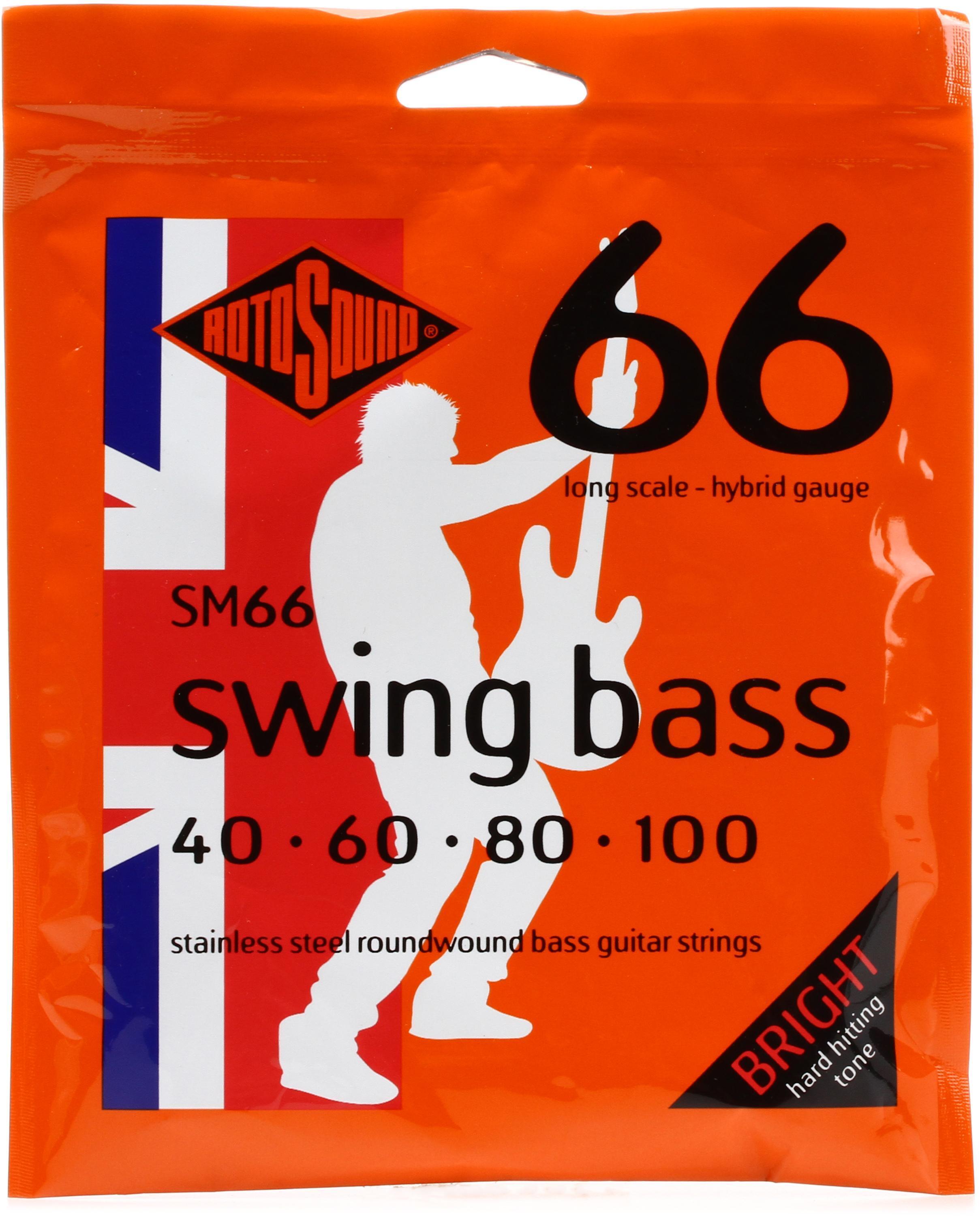 Photo of Rotosound SM66 Swing Bass 66 Stainless Steel Roundound Bass Guitar Strings - .040-.100 Long Scale 4-string