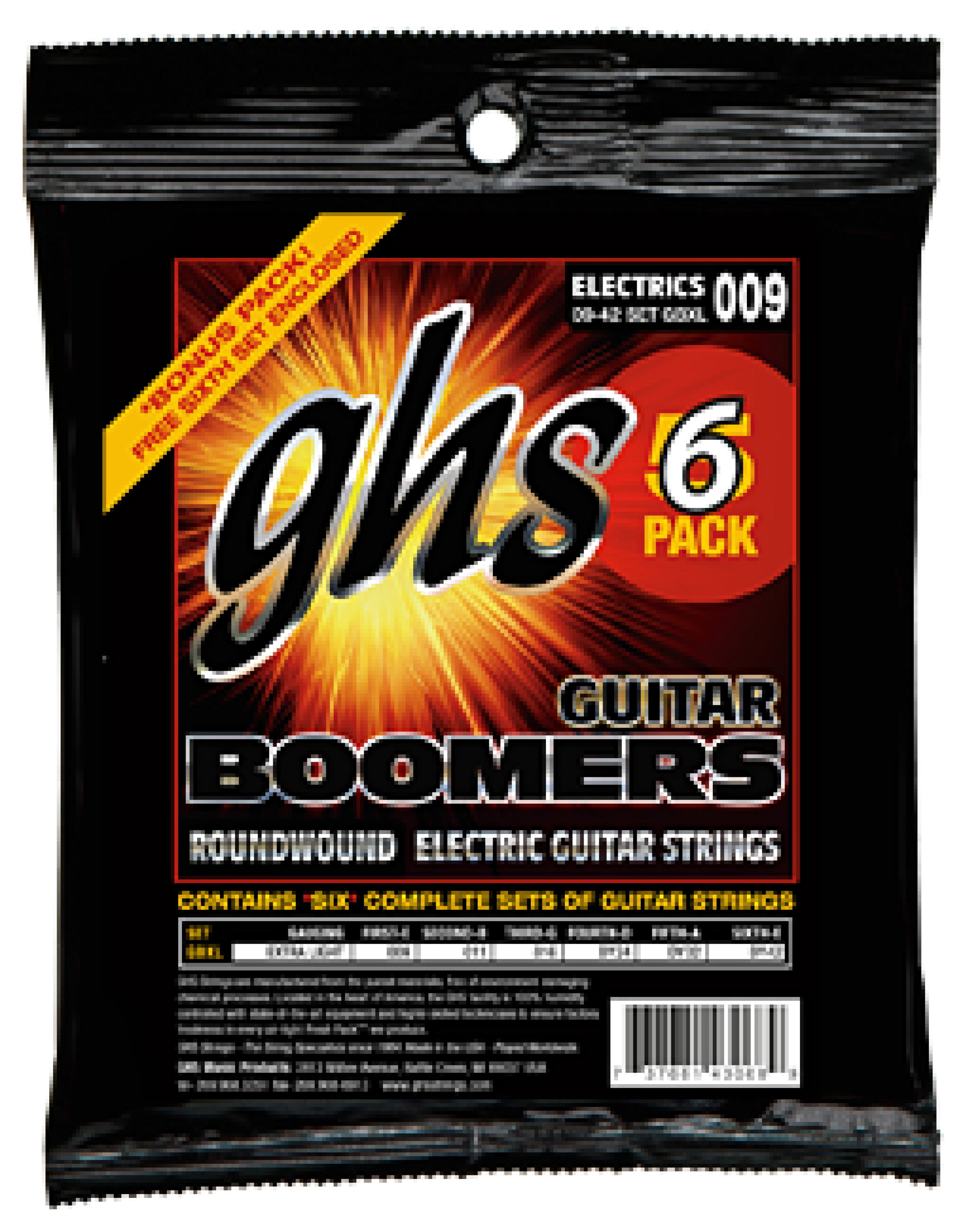 GHS GBXL5 Guitar Boomers Electric Guitar Strings .009.042 Extra
