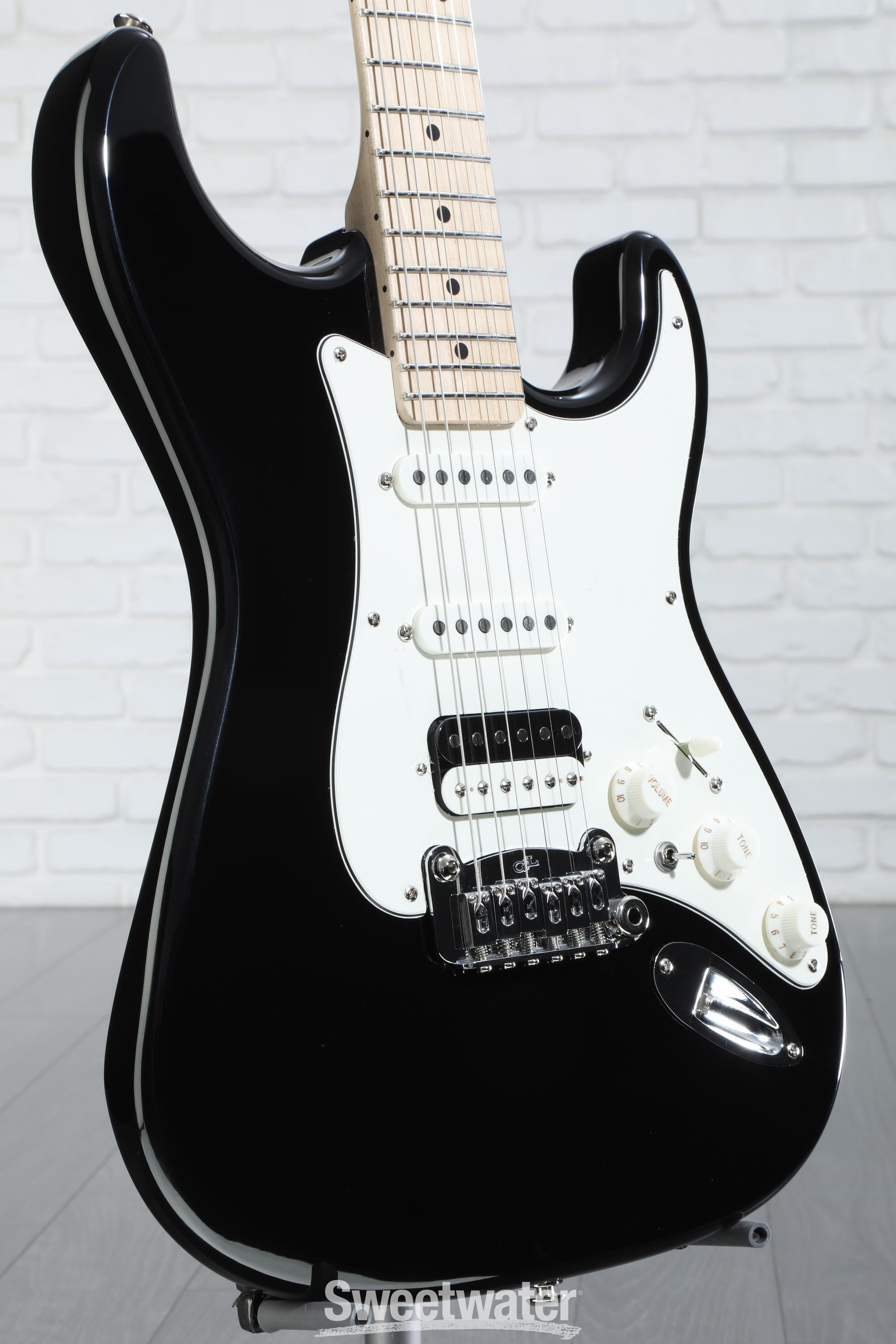 G&L Fullerton Deluxe Legacy HSS Electric Guitar - Jet Black