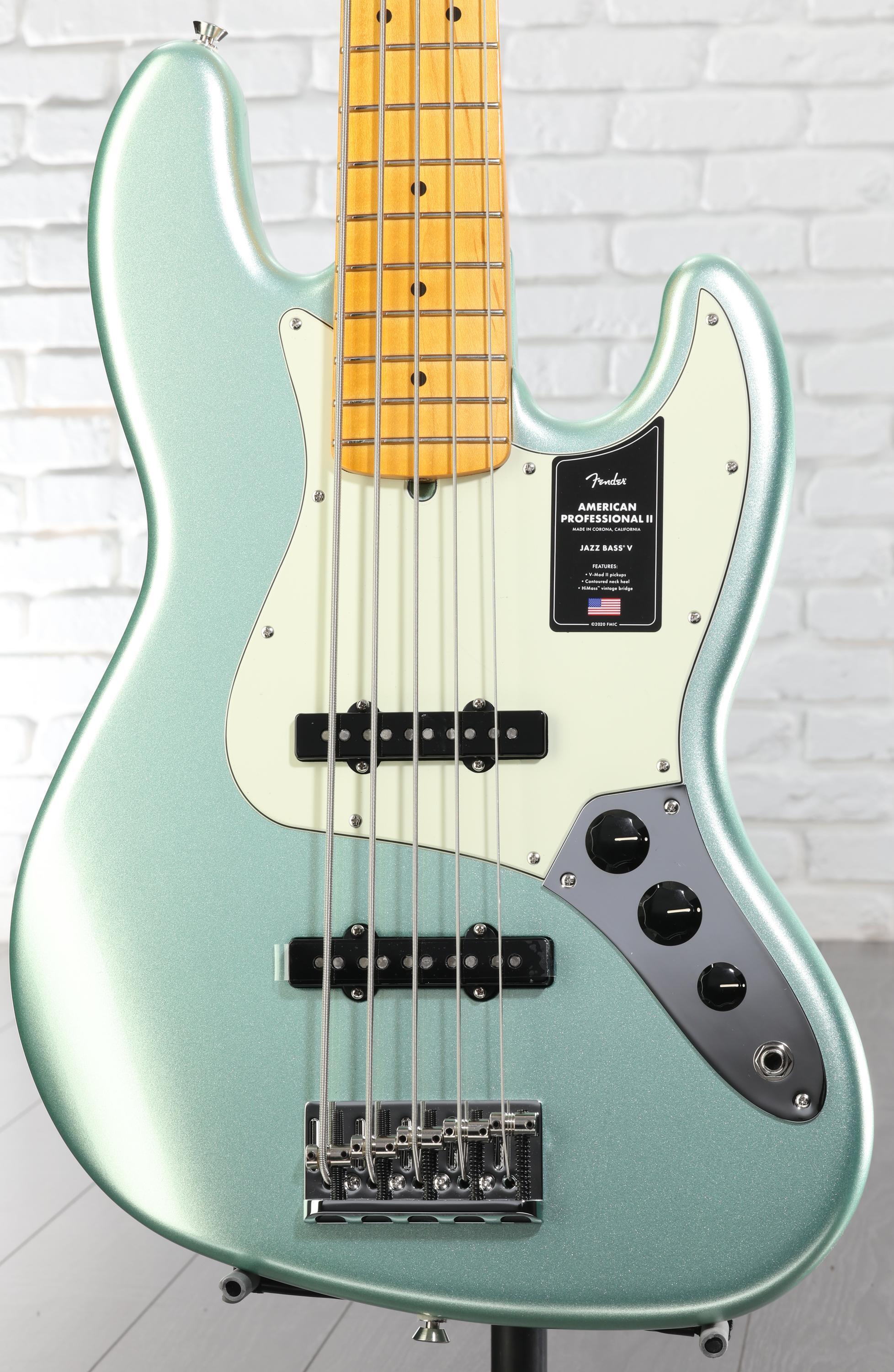 Fender American Professional II Jazz Bass V - Mystic Surf Green