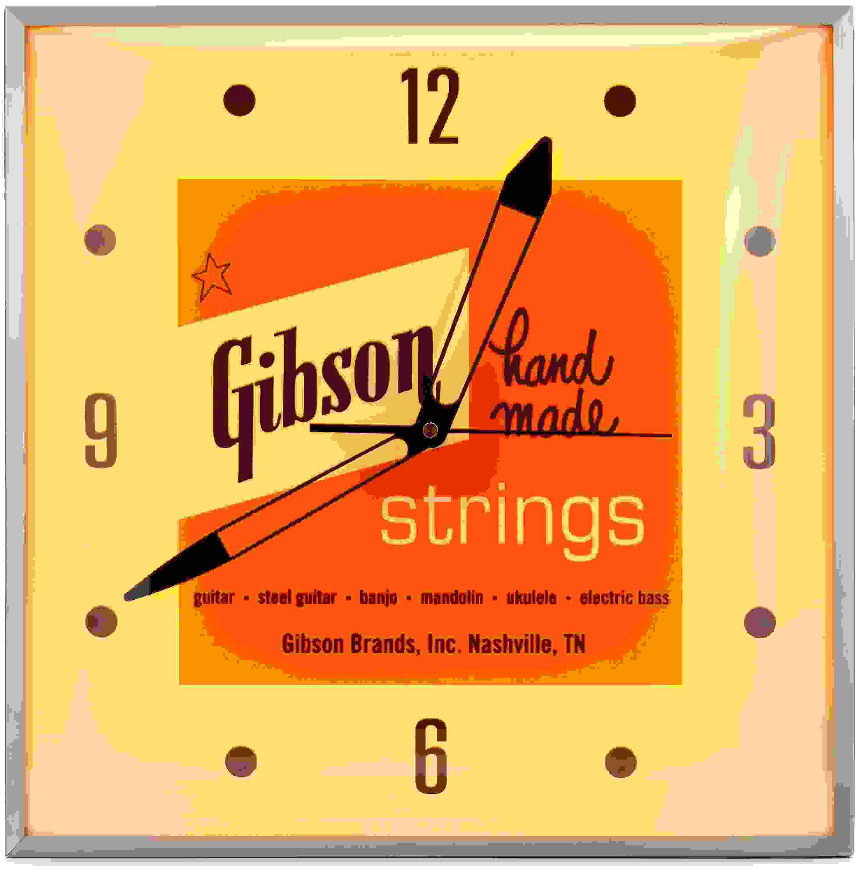 Gibson Accessories Vintage Lighted Wall Clock Handmade Strings