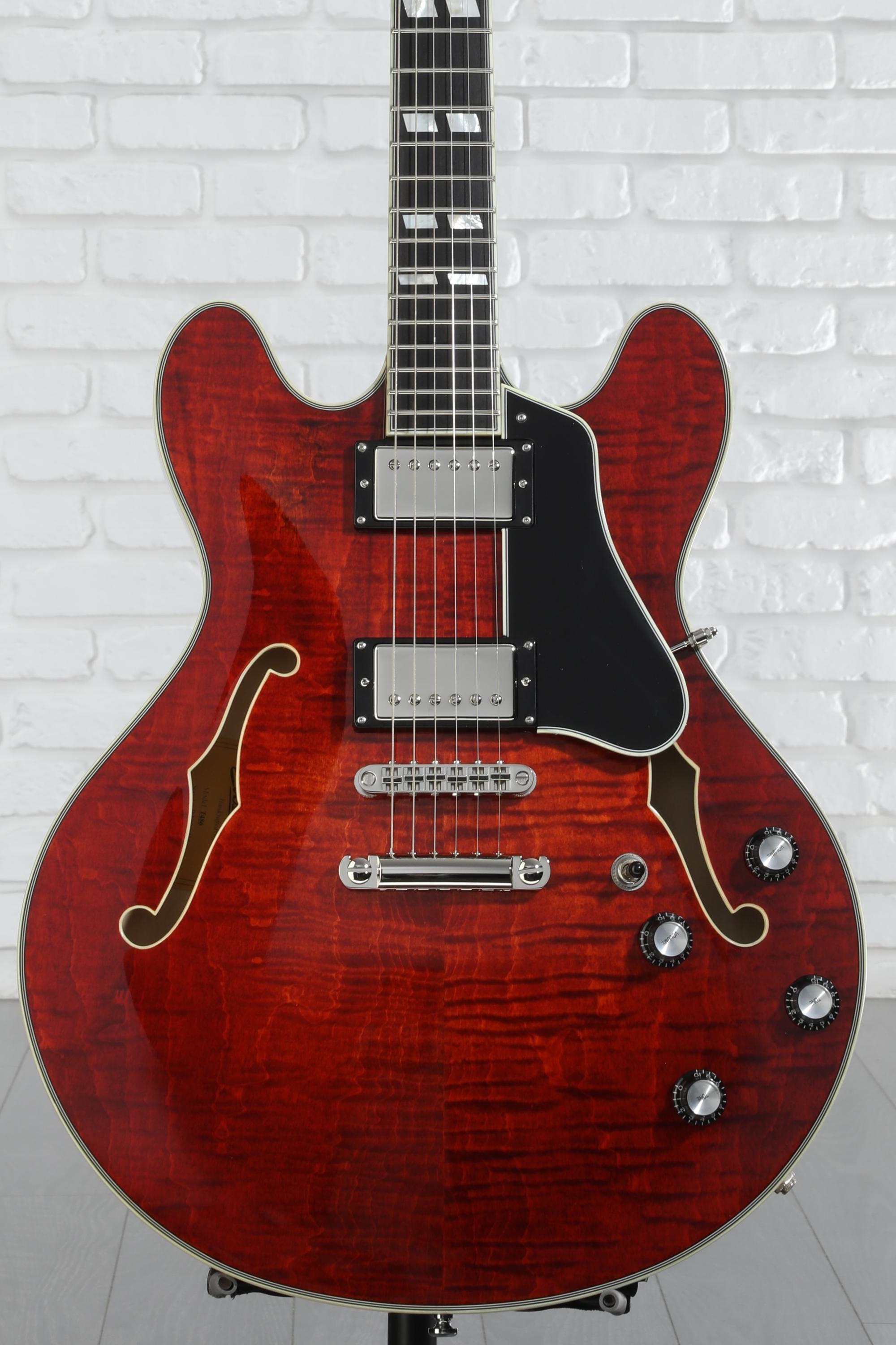 Eastman T486 セミアコースティックギター チェリーレッド t486-thinline-laminate-tout-