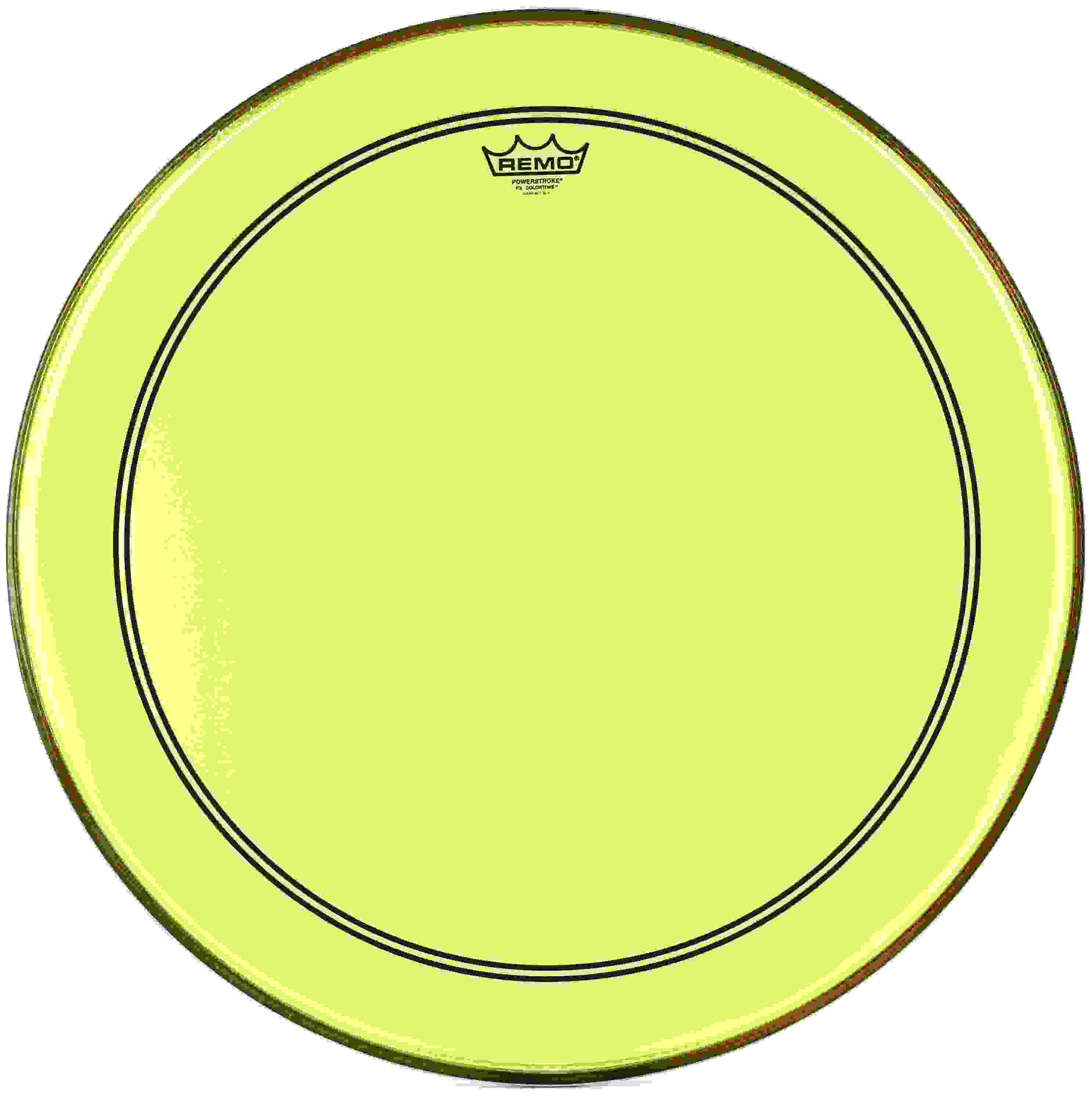 Remo Powerstroke P3 Colortone Yellow Bass Drumhead - 24 inch