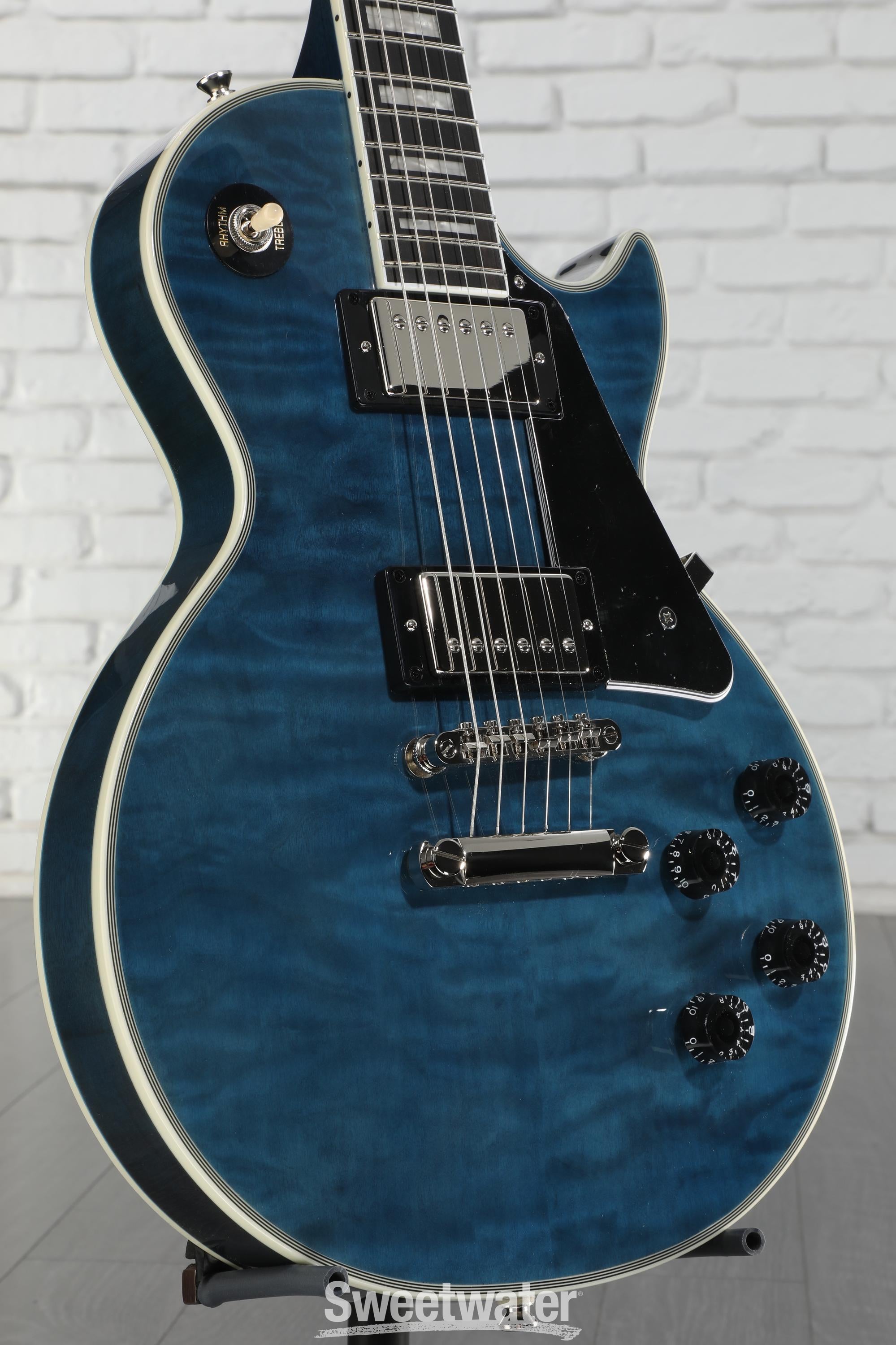 ギター Epiphone Les Paul Quilt Viper Blue Epiphone Les Paul Custom Quilt Viper Blue Electric Guitar