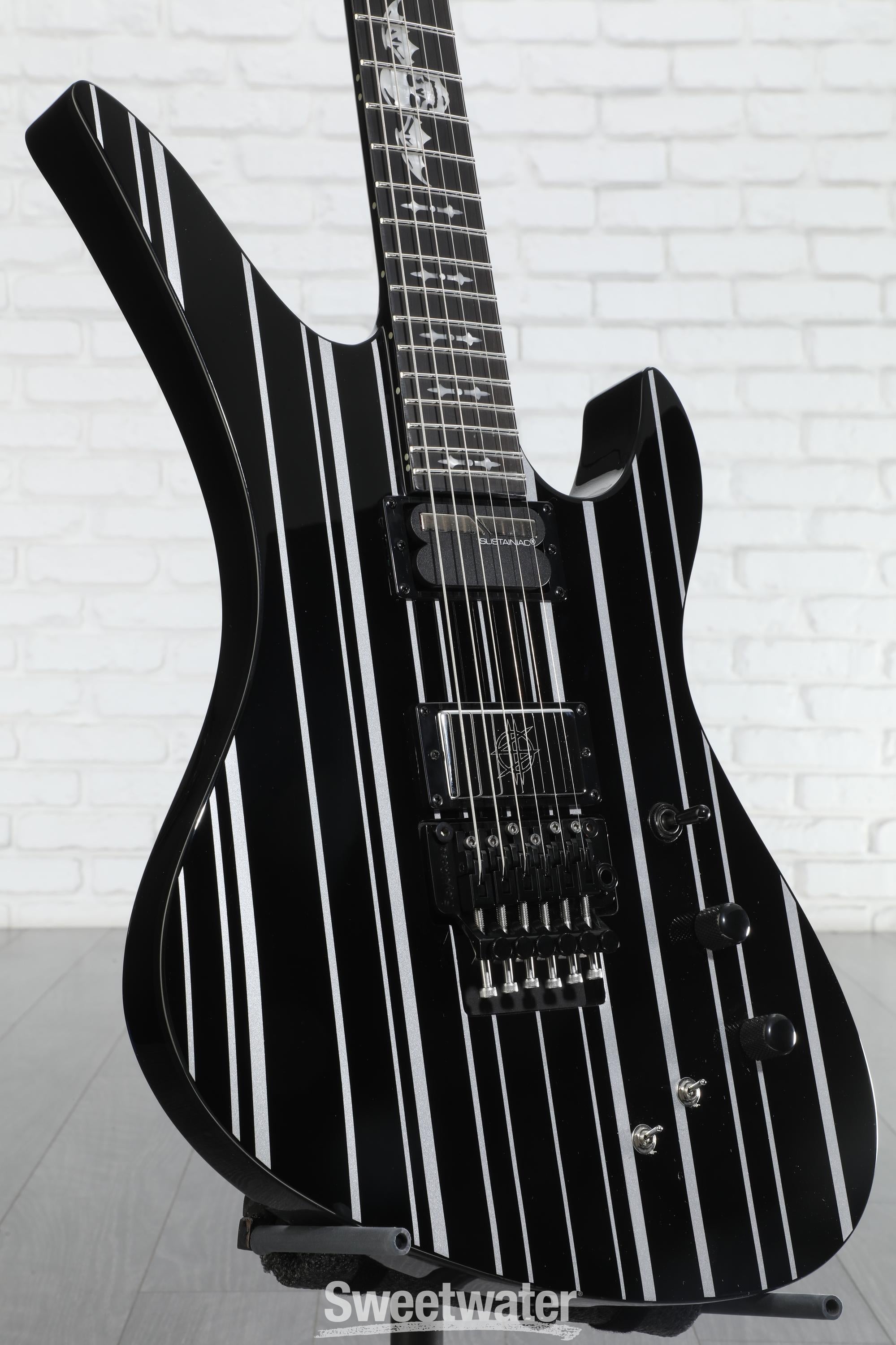 Schecter Synyster Gates Custom-S - Gloss Black with Silver Stripes