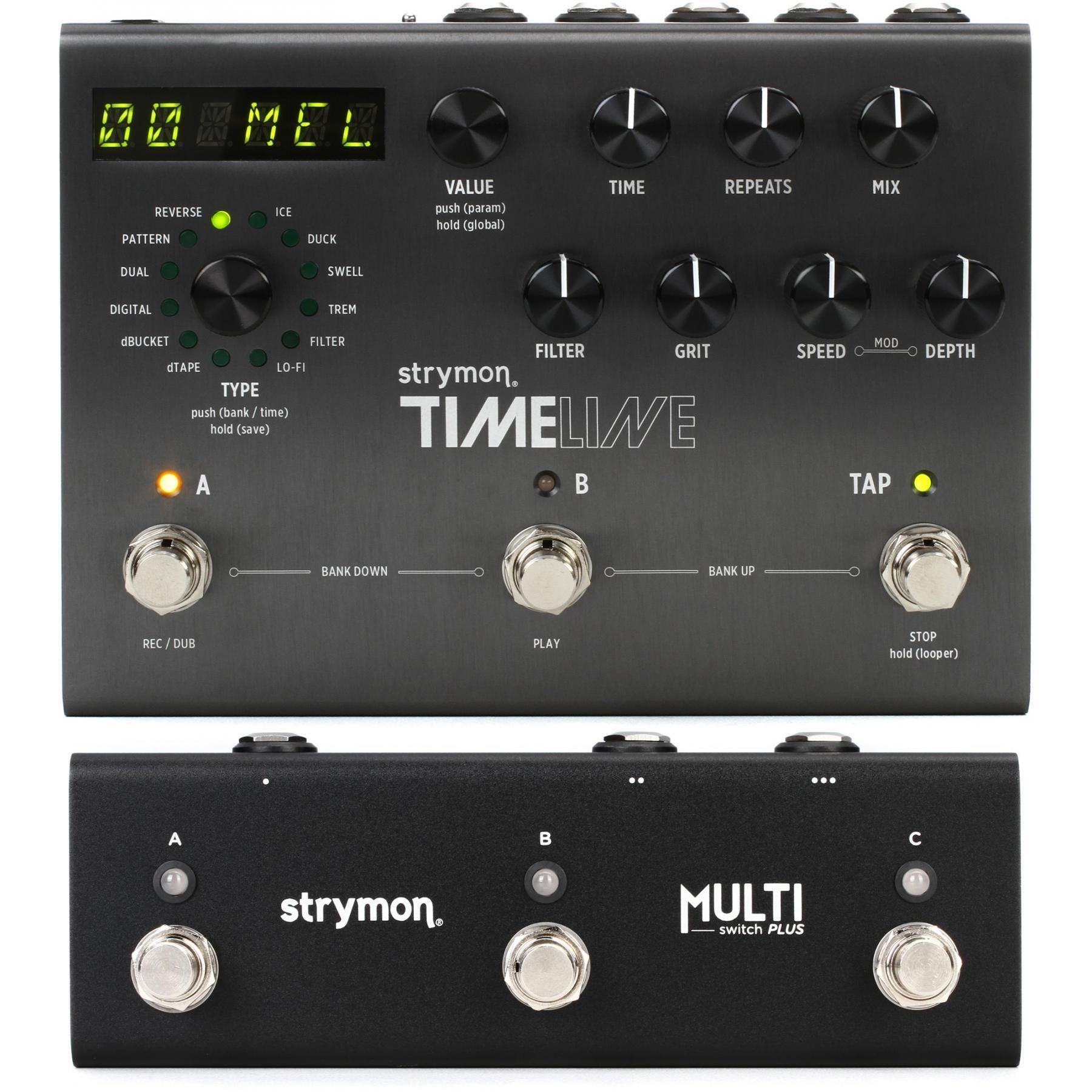 Strymon TimeLine Multidimensional Delay Pedal and Multi Switch Plus Pack