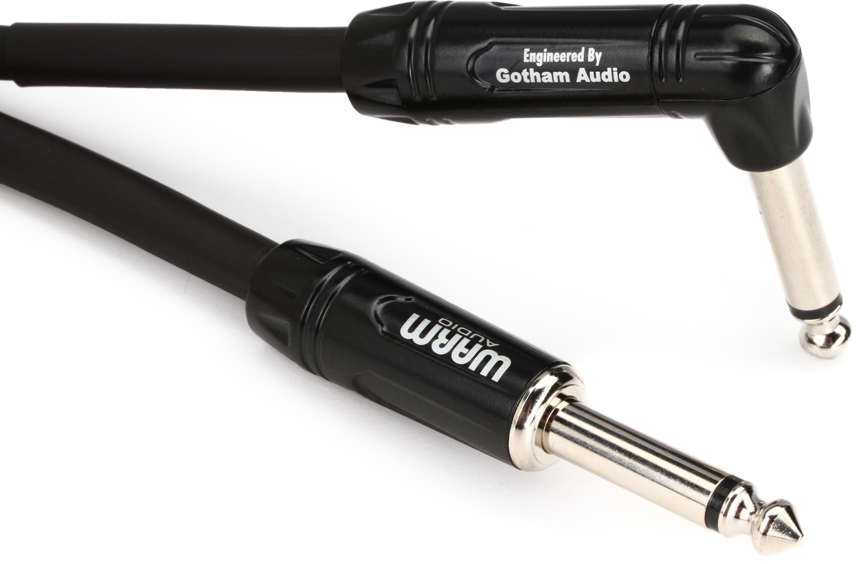 Photo of Warm Audio Pro-TS-1RT-10' Pro Silver Straight to Right Angle Instrument Cable - 10-foot
