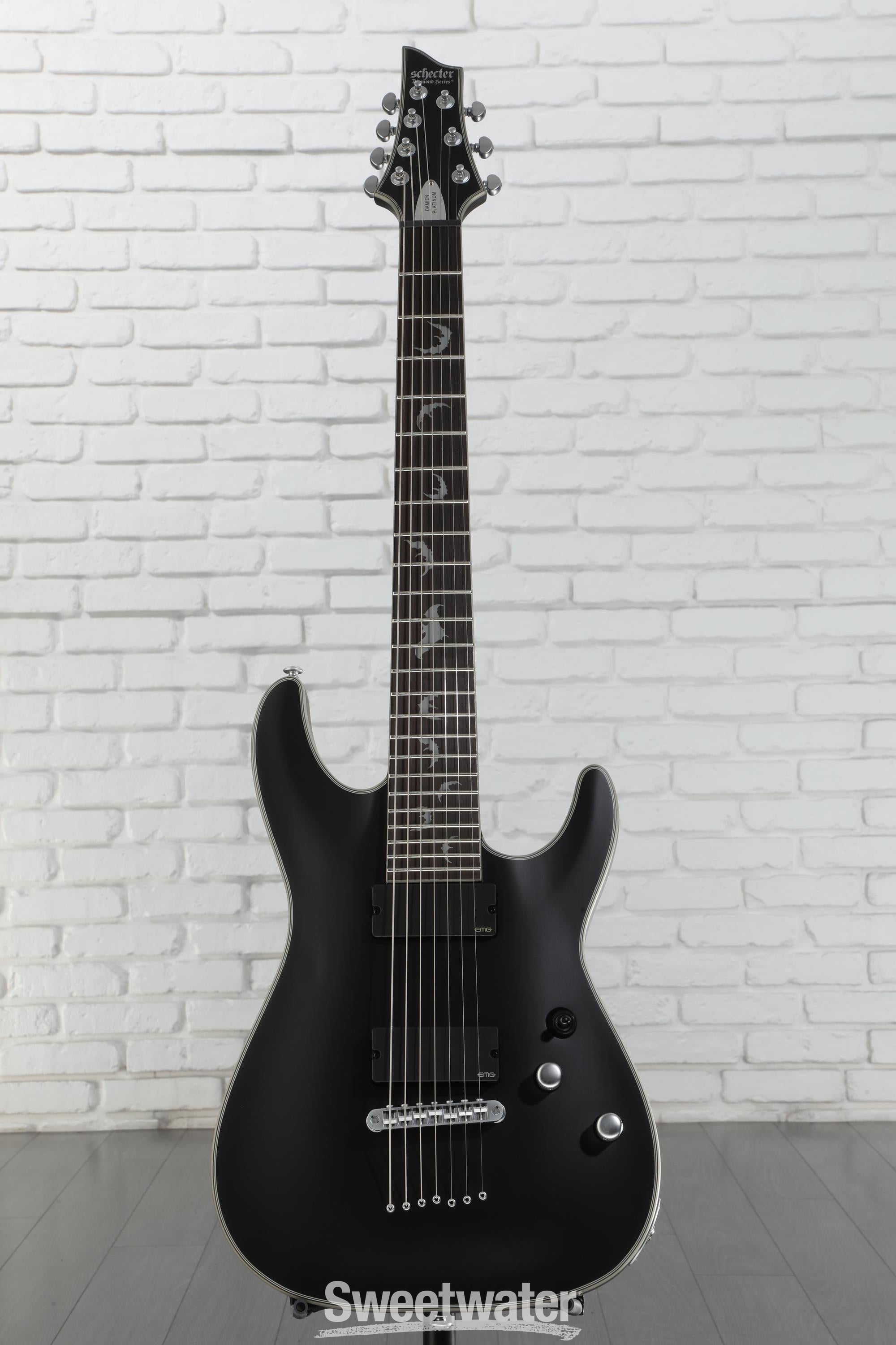 Schecter Damien Platinum 7 Electric Guitar - Satin Black
