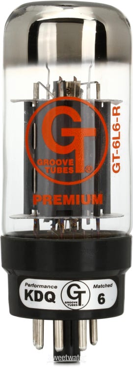 Groove Tubes Gold Series GT-6L6-R Matched Power Tubes Medium (4-7 GT  Rating) Duet