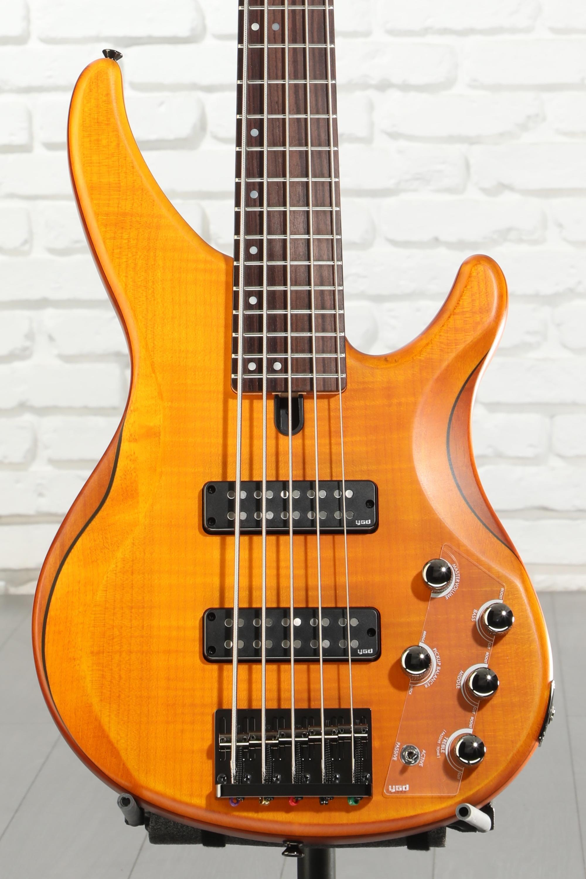 Yamaha TRBX605FM 5-string Bass Guitar - Matte Amber | Sweetwater