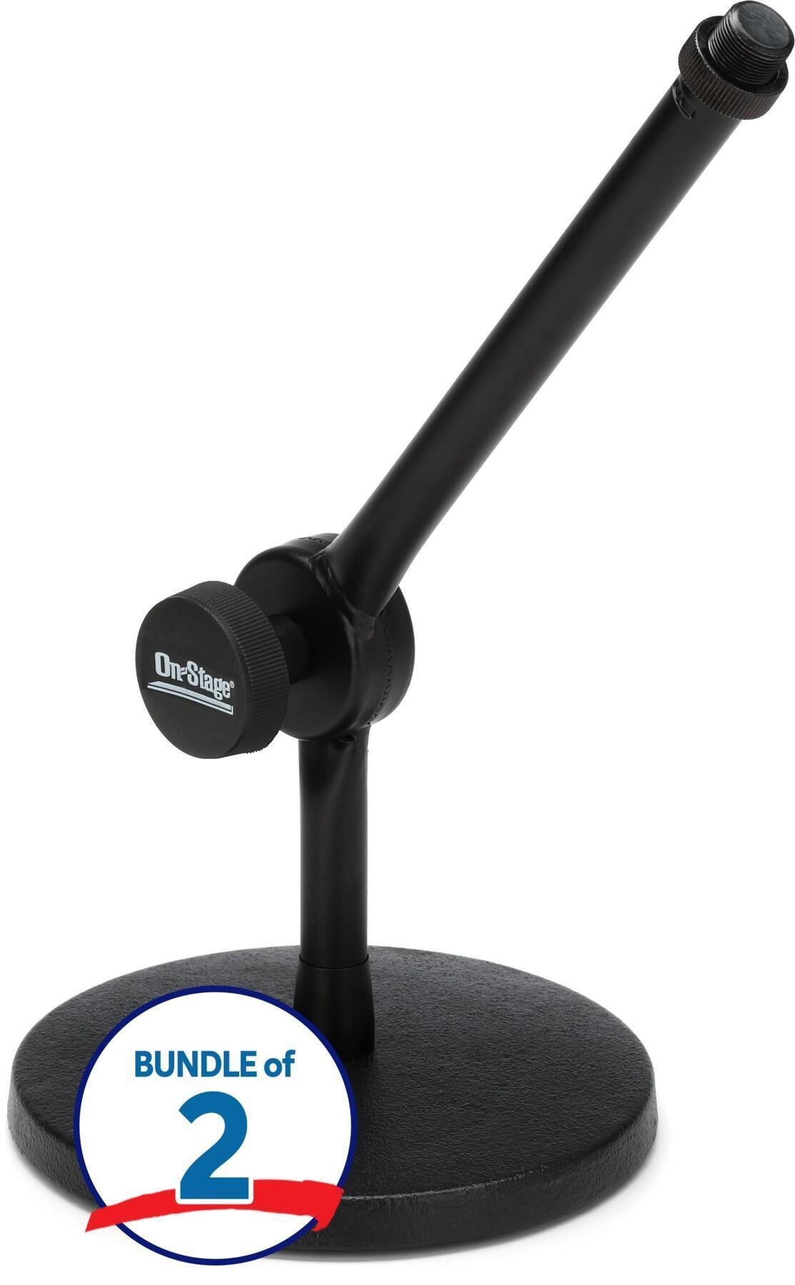 Photo of On-Stage DS300B Posi-Lok Adjustable Desktop Microphone Stand (2 Pack)
