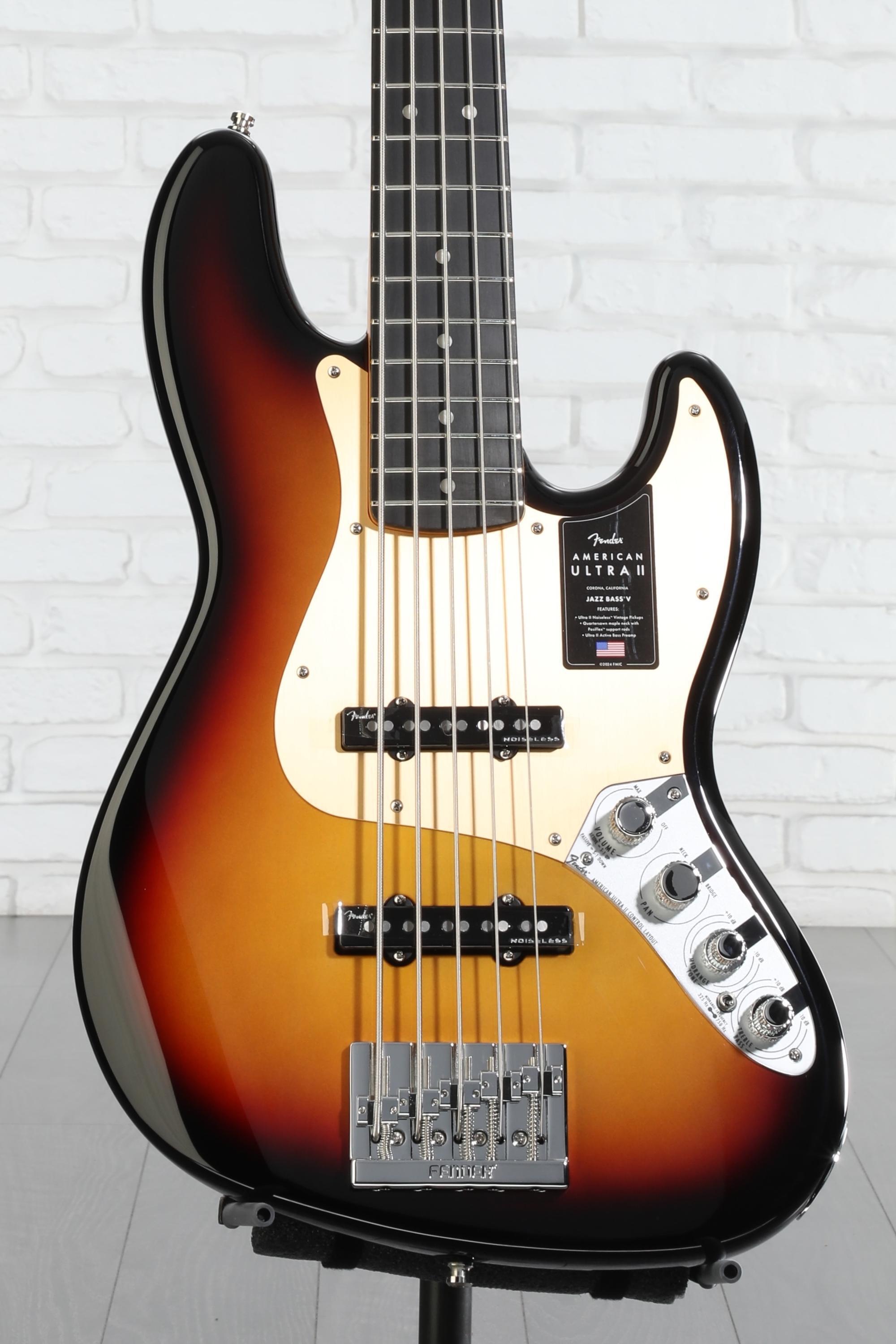 ベース Fender USA American Ultra II Jazz Bass Fender American Ultra II Jazz V Electric Bass, 5-String, Maple