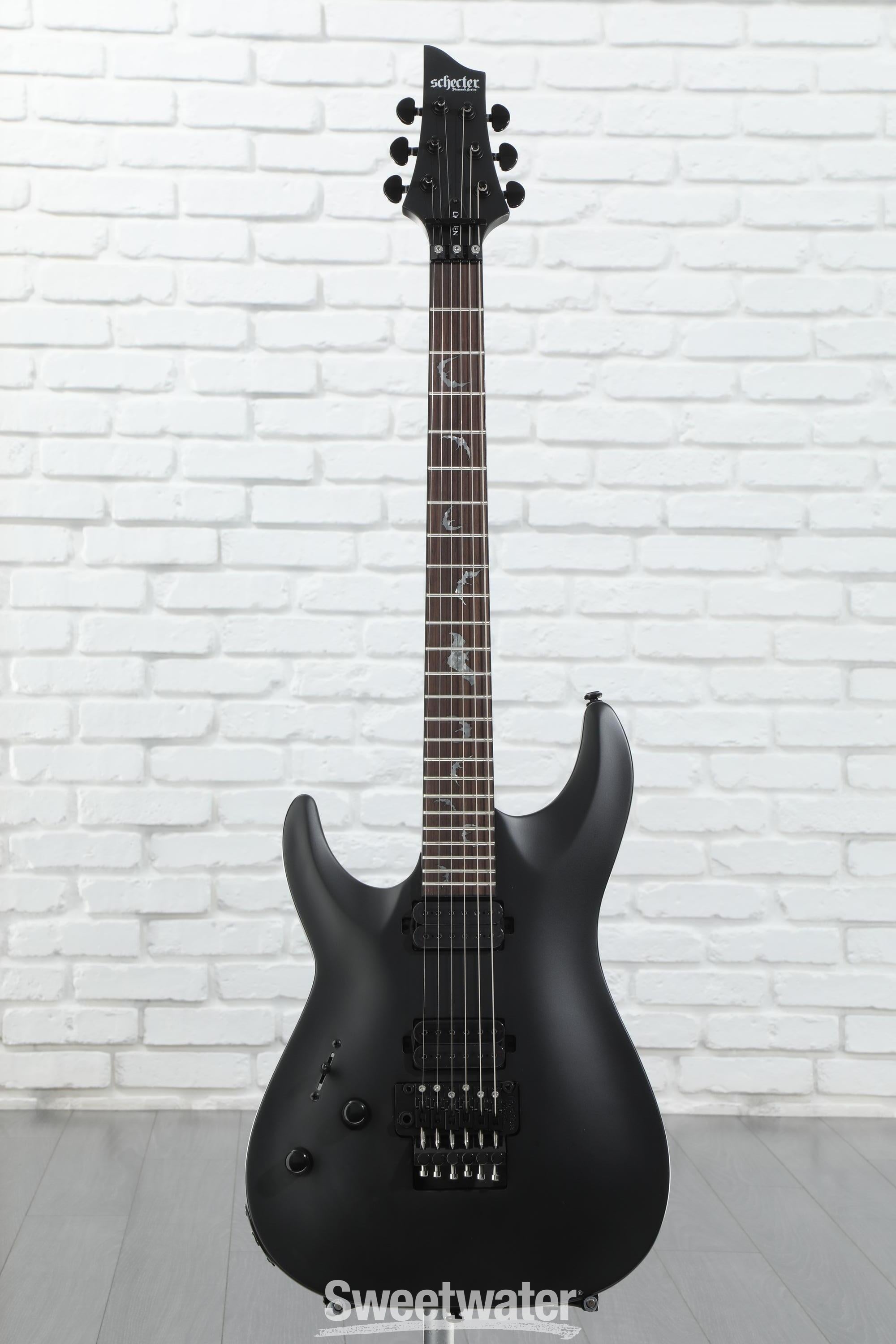 Schecter Damien-6 FR SBK Left-Handed Electric Guitar - Satin Black