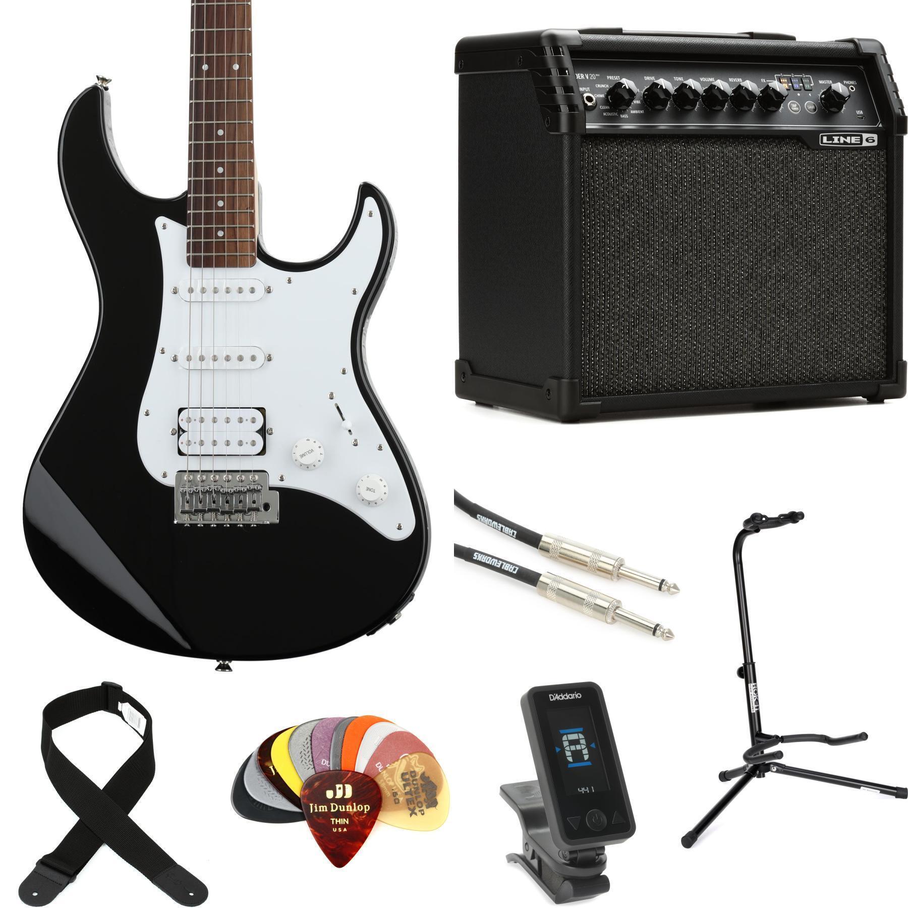 Yamaha PAC012 Pacifica Electric Guitar and Line 6 Spider V 20 MkII Amp  Essentials Bundle - Black | Sweetwater