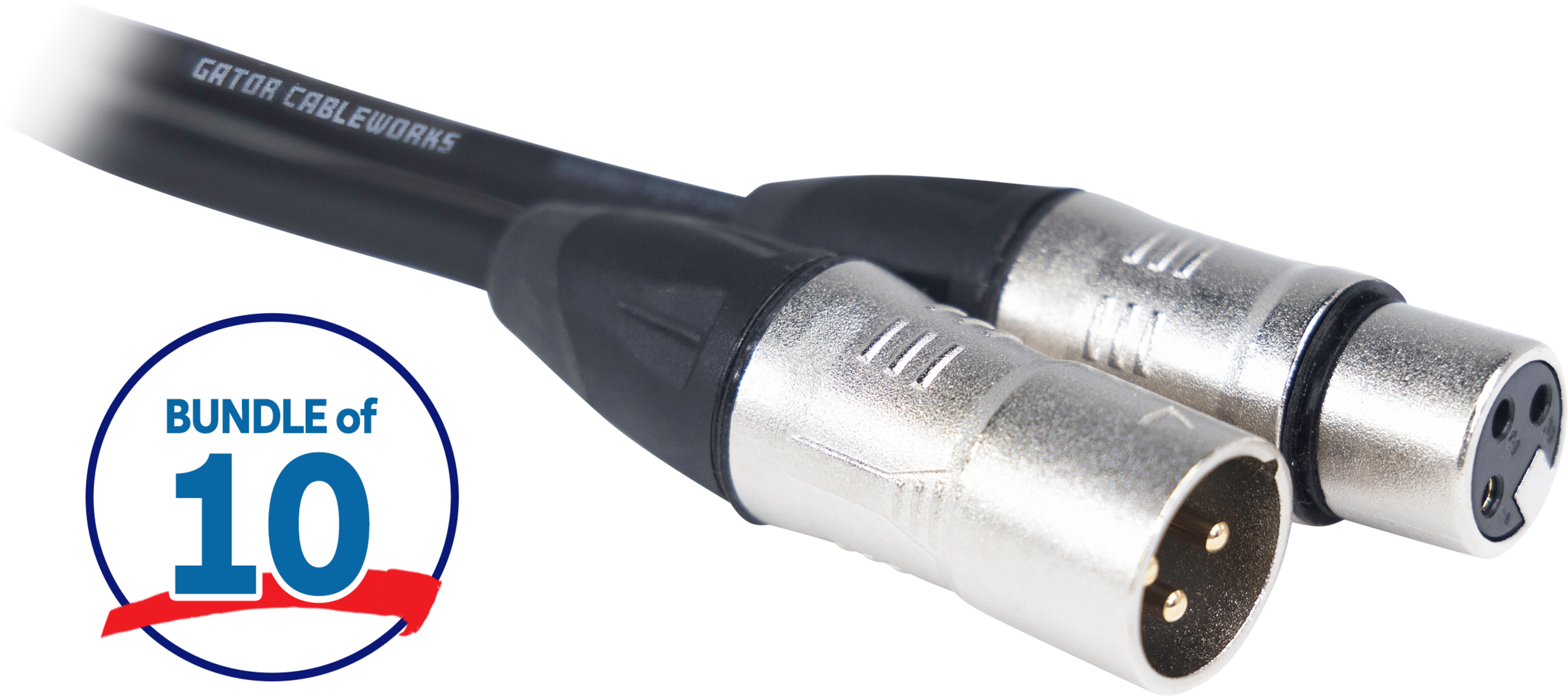 Photo of Gator Cableworks Backline Series Microphone Cable - 25 foot (10-pack)