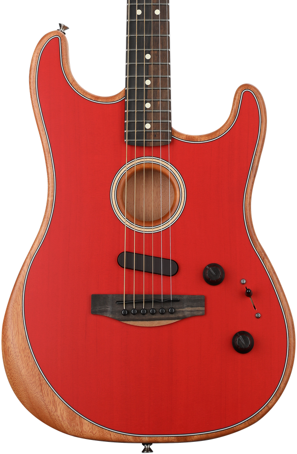 Fender American Acoustasonic Stratocaster Acoustic-electric Guitar - Dakota  Red