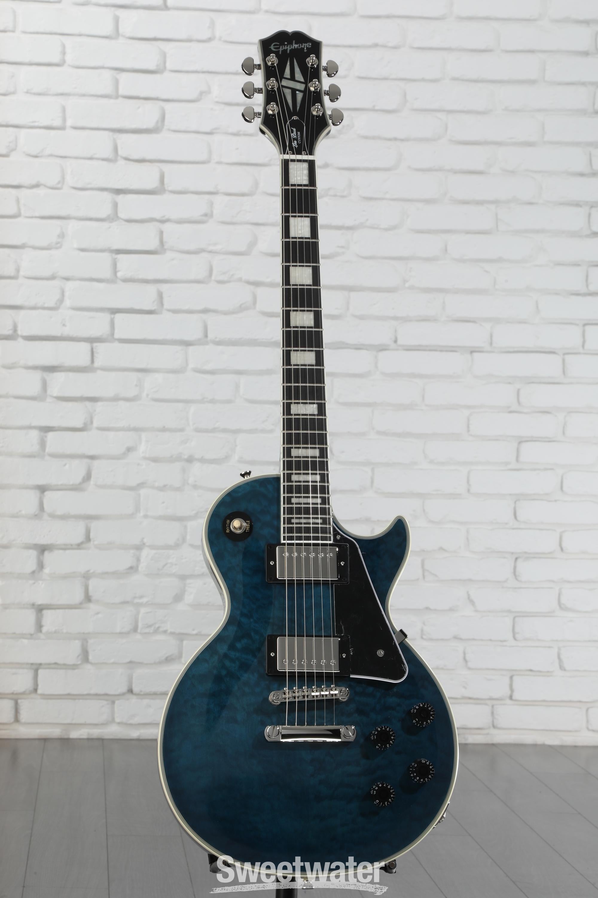 Epiphone Les Paul Custom Electric Guitar - Viper Blue, Sweetwater