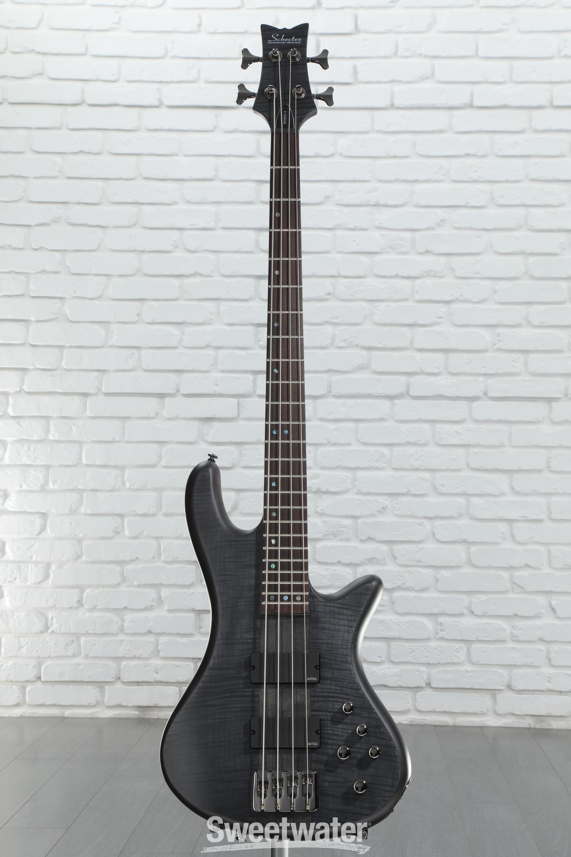 Schecter Stiletto Studio 4 Bass Guitar - See-Thru Black