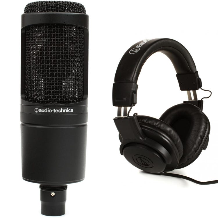Refurbished) Audio-Technica AT2020 Cardioid Condenser Studio Microphone :  : Musical Instruments