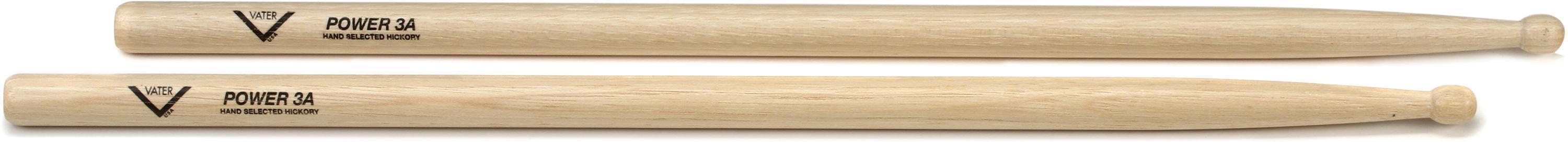 Photo of Vater American Hickory Drumsticks - Power 3A - Wood Tip