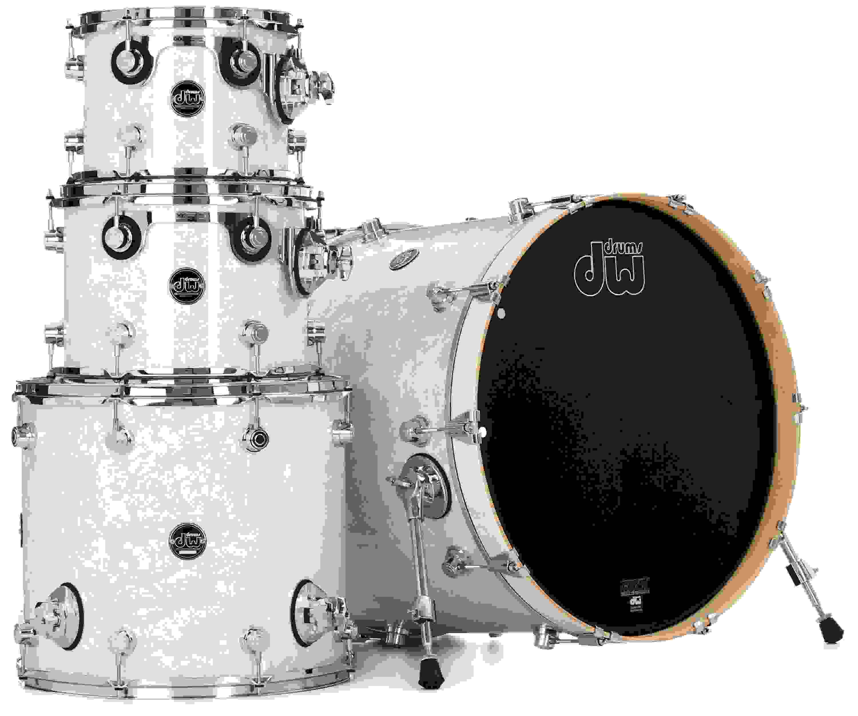 DW Performance Series 4-piece Shell Pack with 22 inch Bass Drum - White Marine Finish Ply