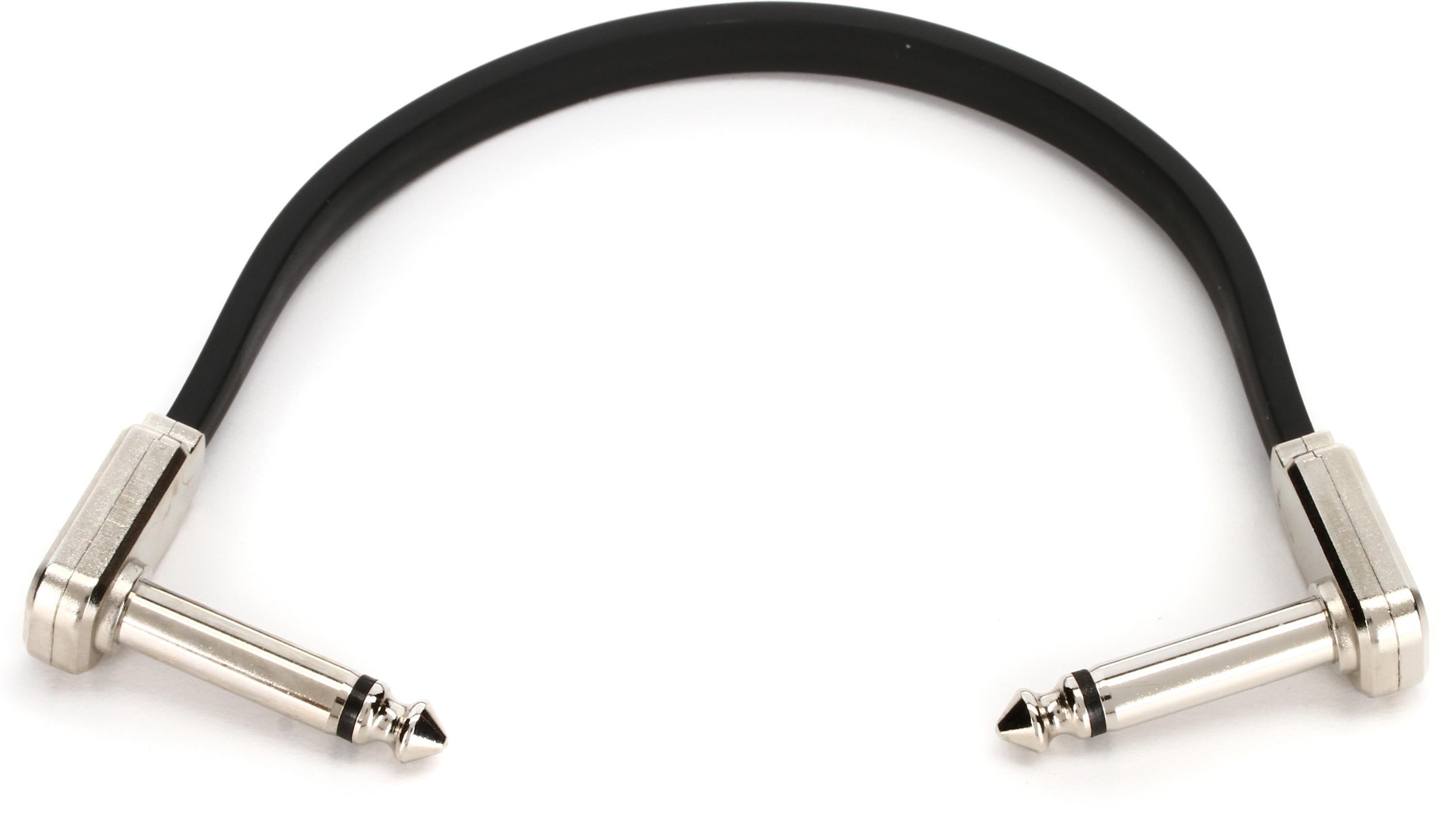 Bundled Item: Ernie Ball P06226 Single Flat Ribbon Pedalboard Patch Cable - Right Angle to Right Angle - 6 inch