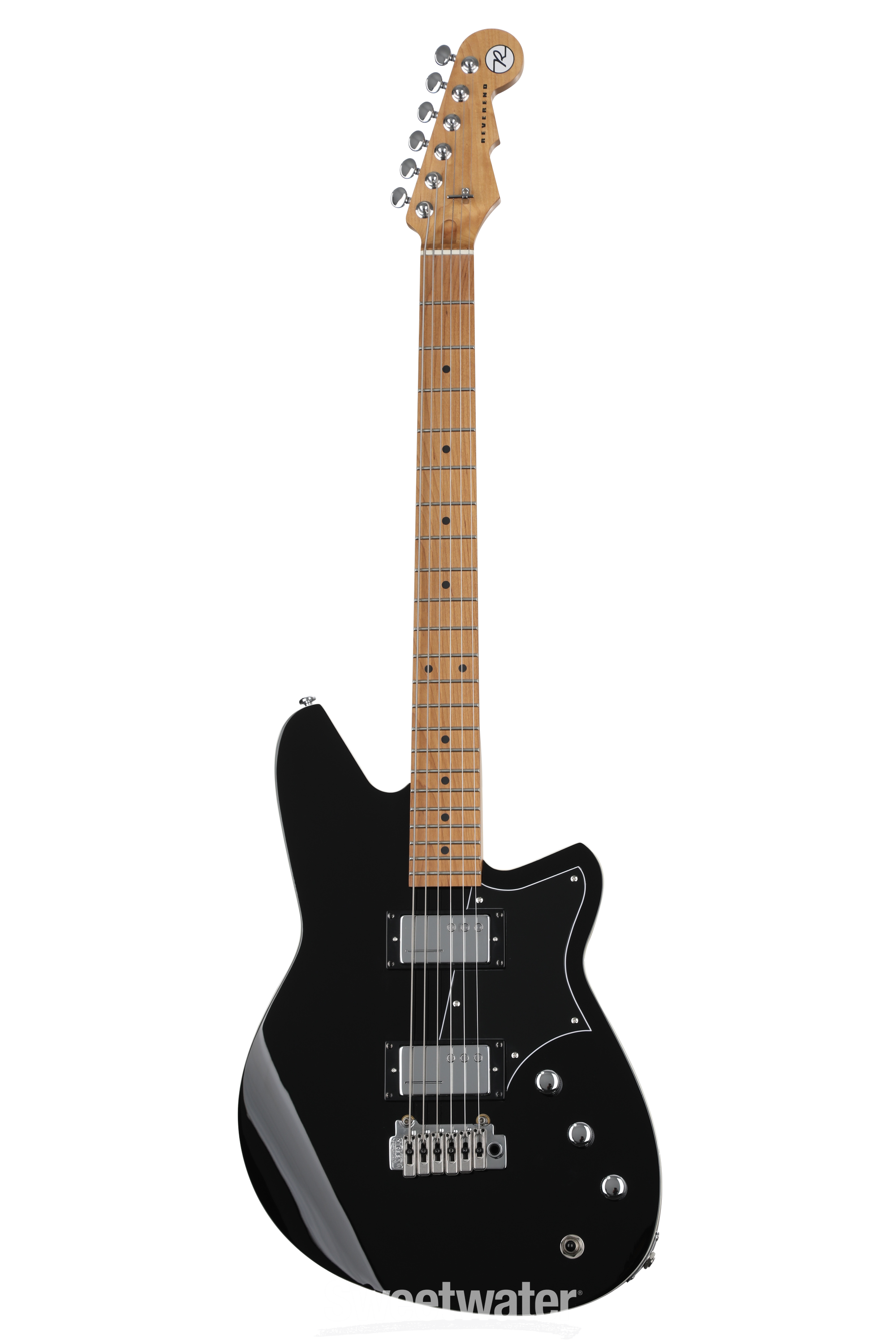 Reverend Descent W Baritone Electric Guitar - Midnight Black | Sweetwater