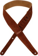 Product Image - This Item - Taylor Embroidered Suede 2.5-inch Guitar Strap - Chocolate
