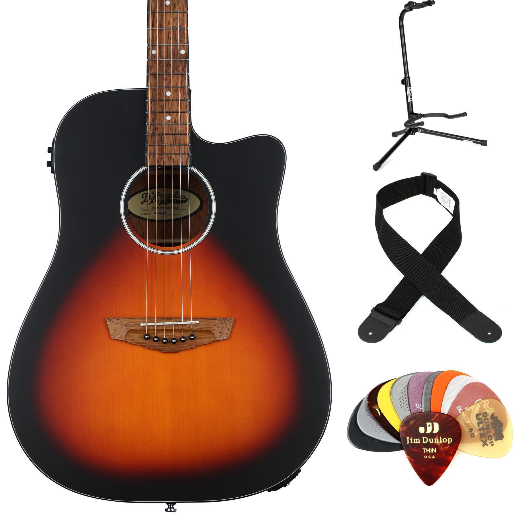 Photo of D'Angelico Premier Bowery LS Acoustic-electric Guitar Essentials Bundle - Satin Vintage Sunburst