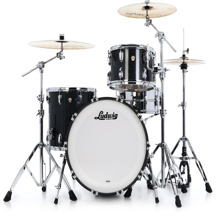 Ludwig Classic Maple Fab 3-piece Shell Pack - Hybrid Black Sparkle