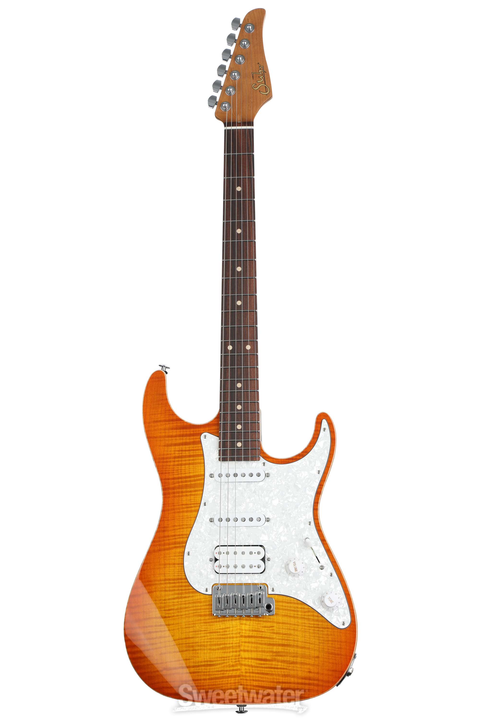 ギター Suhr Standard Quilt Maple Honey Burst Suhr Modern Quilt Roasted - Honey Amber Burst - Eddie's Guitars