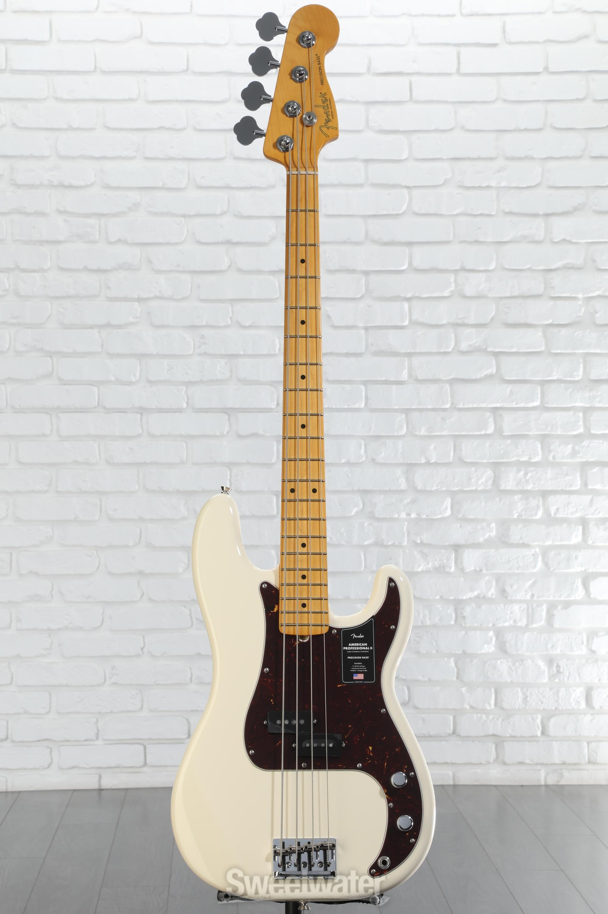 ベース Fender American Professional II Bass Fender American Professional II Jazz Bass, Olympic White