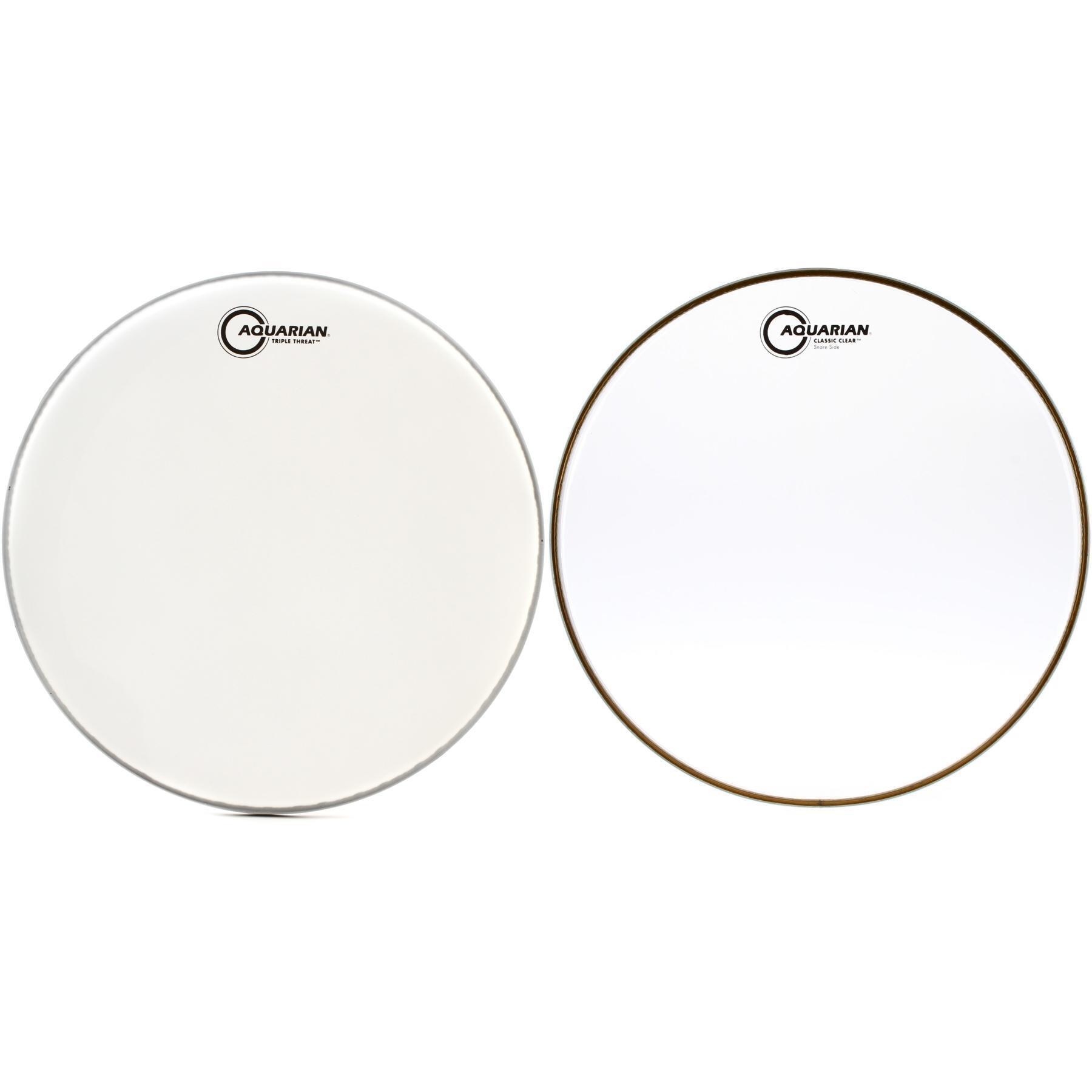 Aquarian Triple Threat Snare Drumhead with Resonant Head 14 inch