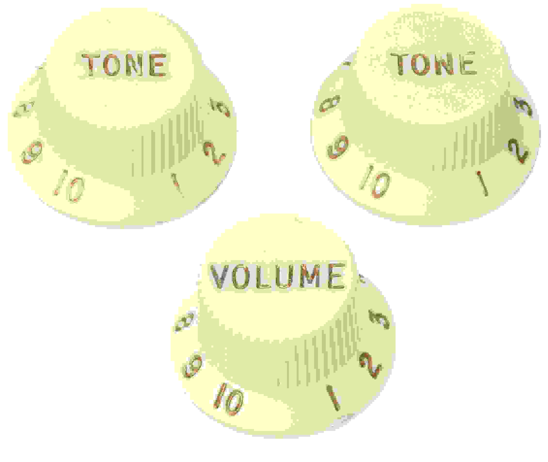 Fender Road Worn Strat Knobs - Aged White (3-piece Set)