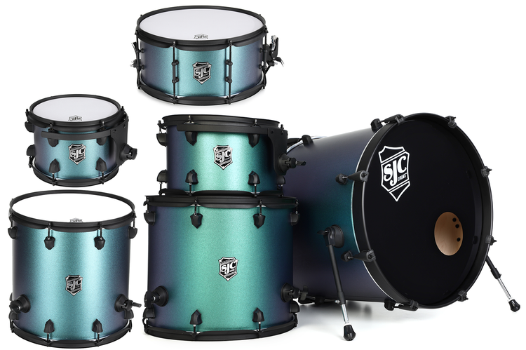 SJC Custom Drums Pathfinder Series 6-piece Shell Pack - Pacific Teal |  Sweetwater