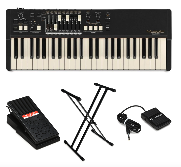 Hammond M-Solo Portable Organ Pedals and Stand Bundle - Black | Sweetwater