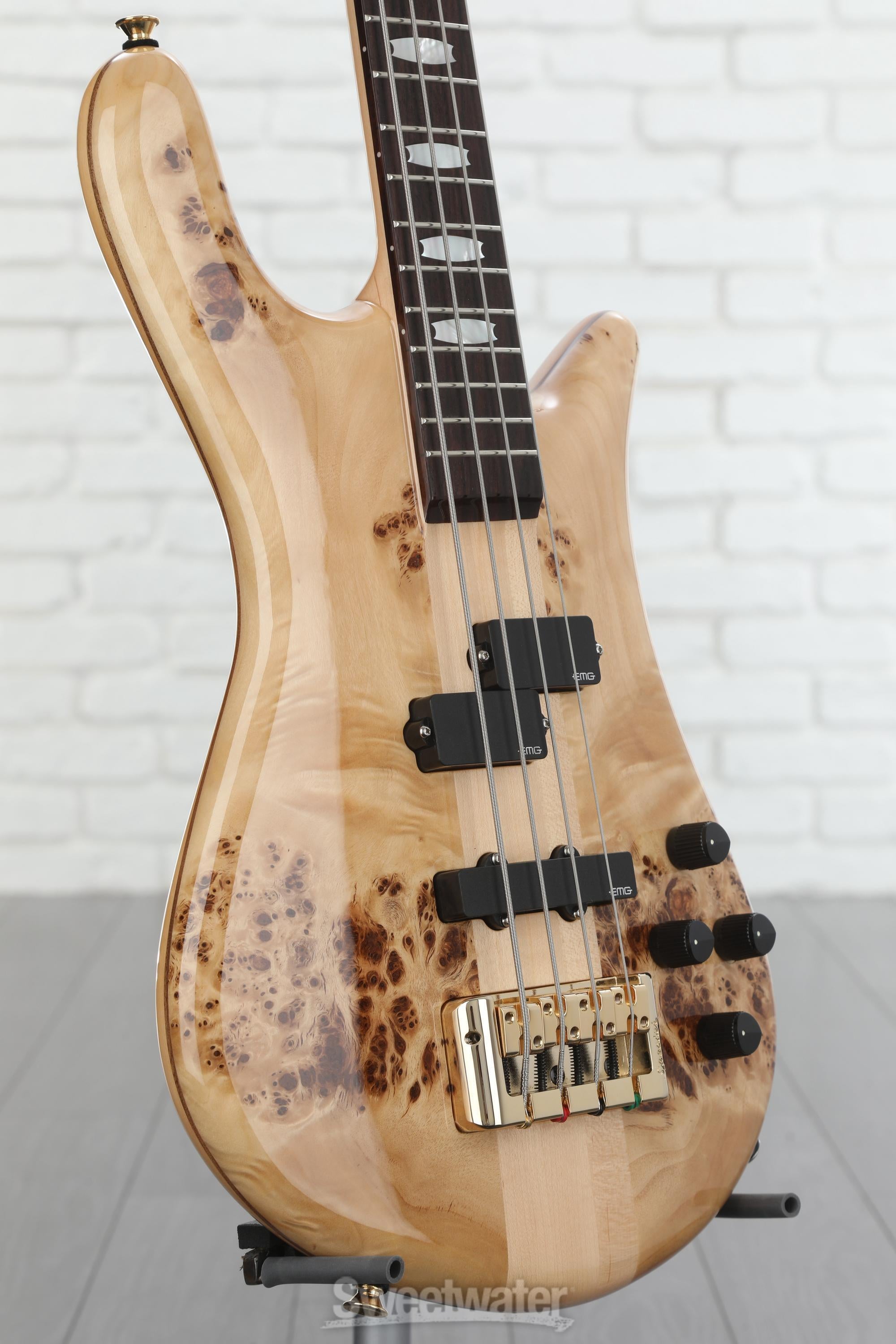 Spector Euro 4 LX Bass Guitar - Poplar Burl Natural Gloss Spector Euro 4 LX Bass Guitar - Poplar Burl Natural Gloss