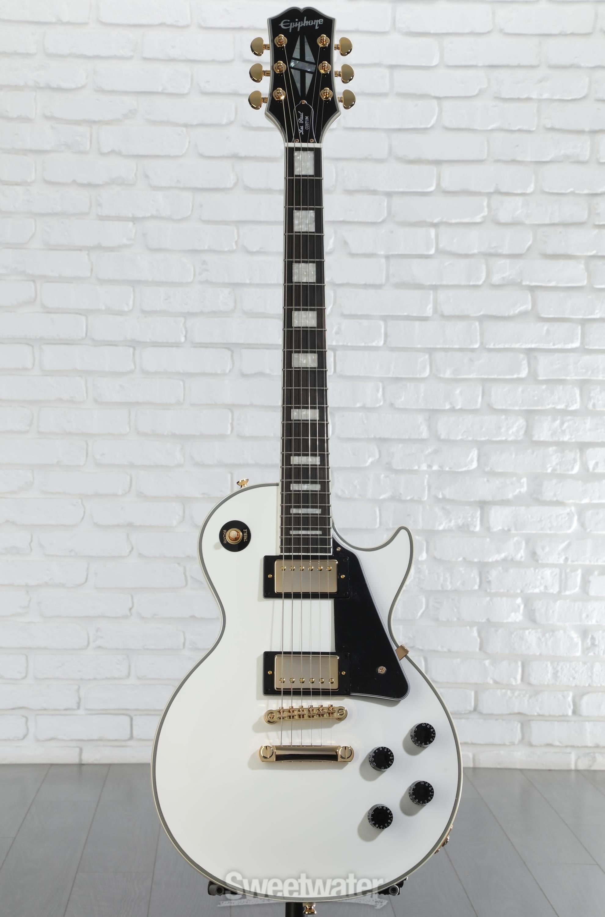 ︎ Epiphone Les Paul Custom white EEシリアル Used Epiphone Les Paul Custom White EE Serial Electric