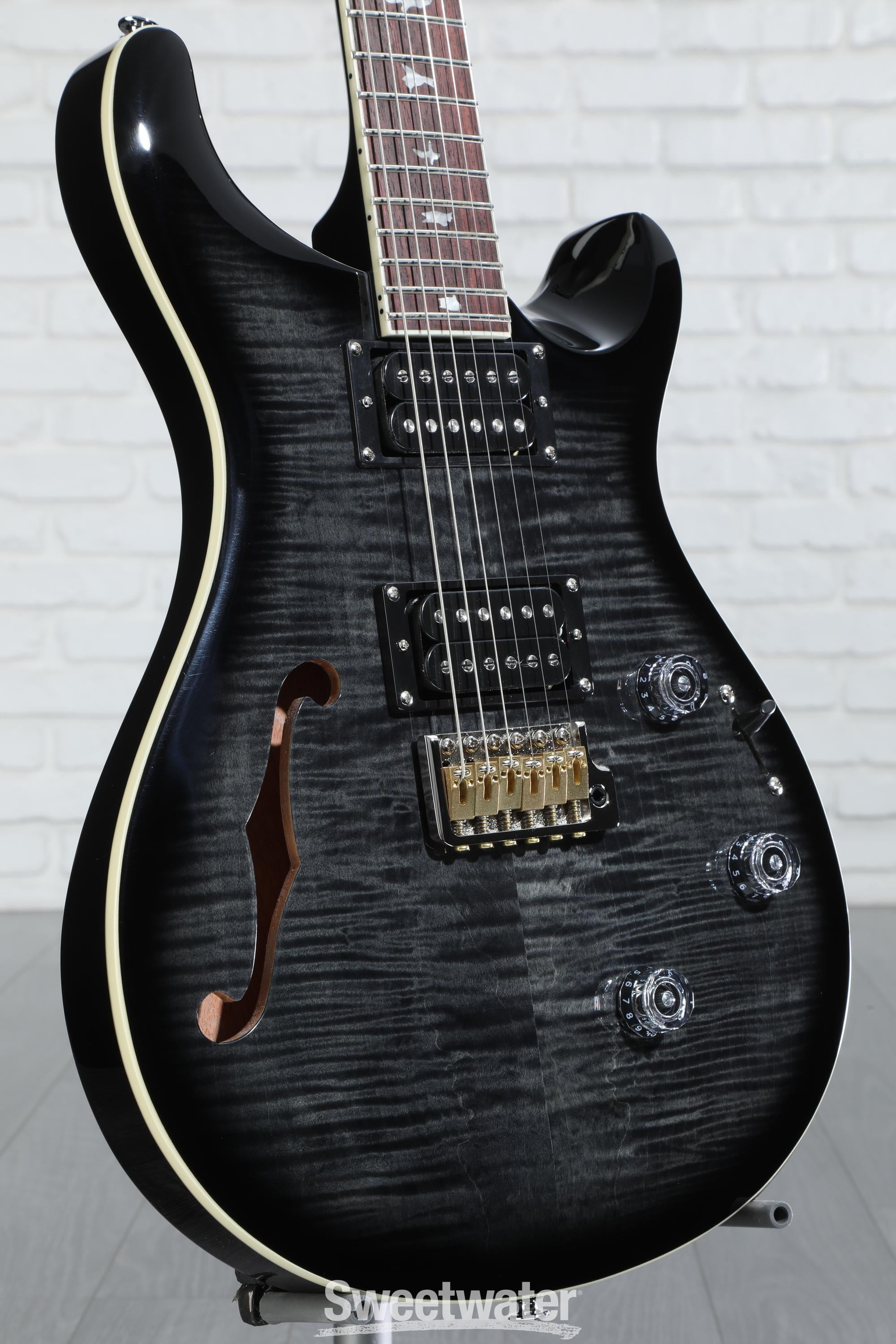 PRS SE Custom 24 Semi-Hollow Piezo Electric Guitar - Charcoal