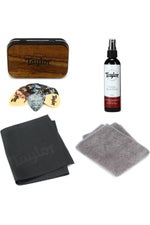 Photo of Taylor DarkTone Series Pick Tin and Gloss Finish Cleaner Bundle - Koa Collector's Edition