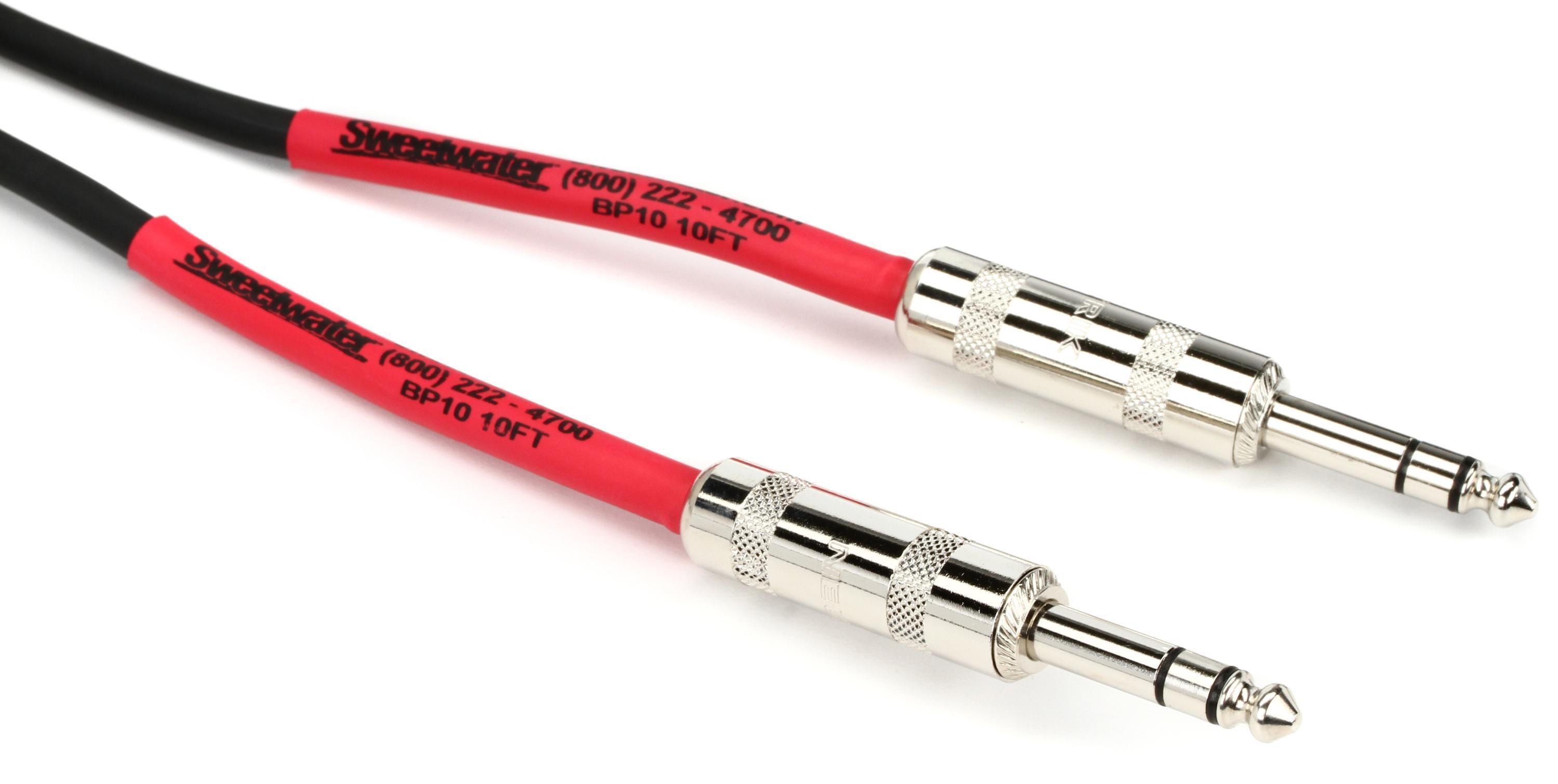 Bundled Item: Pro Co BP-10 Excellines Balanced Patch Cable - 1/4-inch TRS Male to 1/4-inch TRS Male - 10 foot