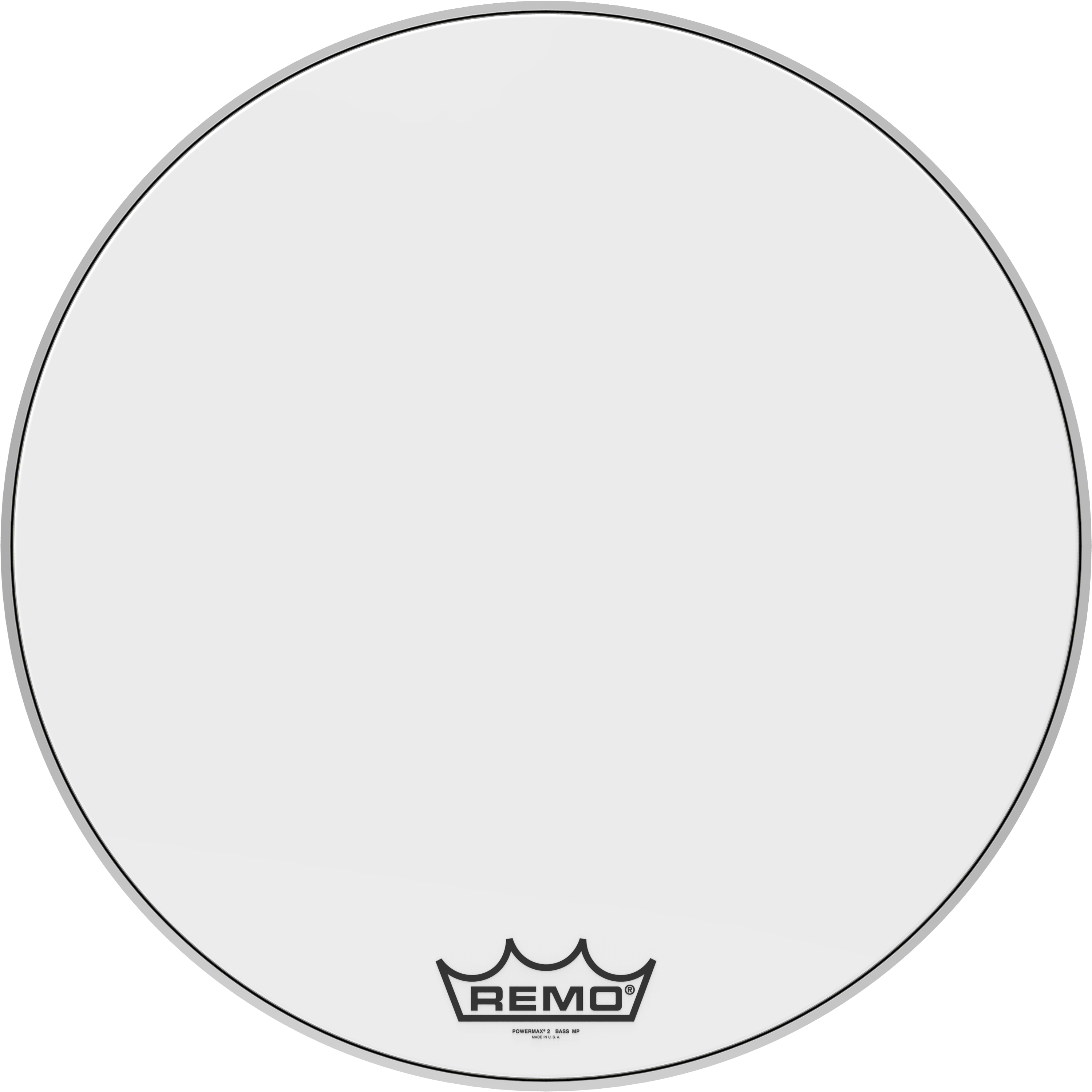 Remo Powermax 2 White Crimplock Marching Bass Drumhead - 28 inch