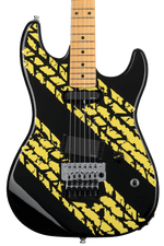 Photo of Godin Derry Grehan Signature Tread 1 Electric Guitar - Black with Tread Custom Graphics