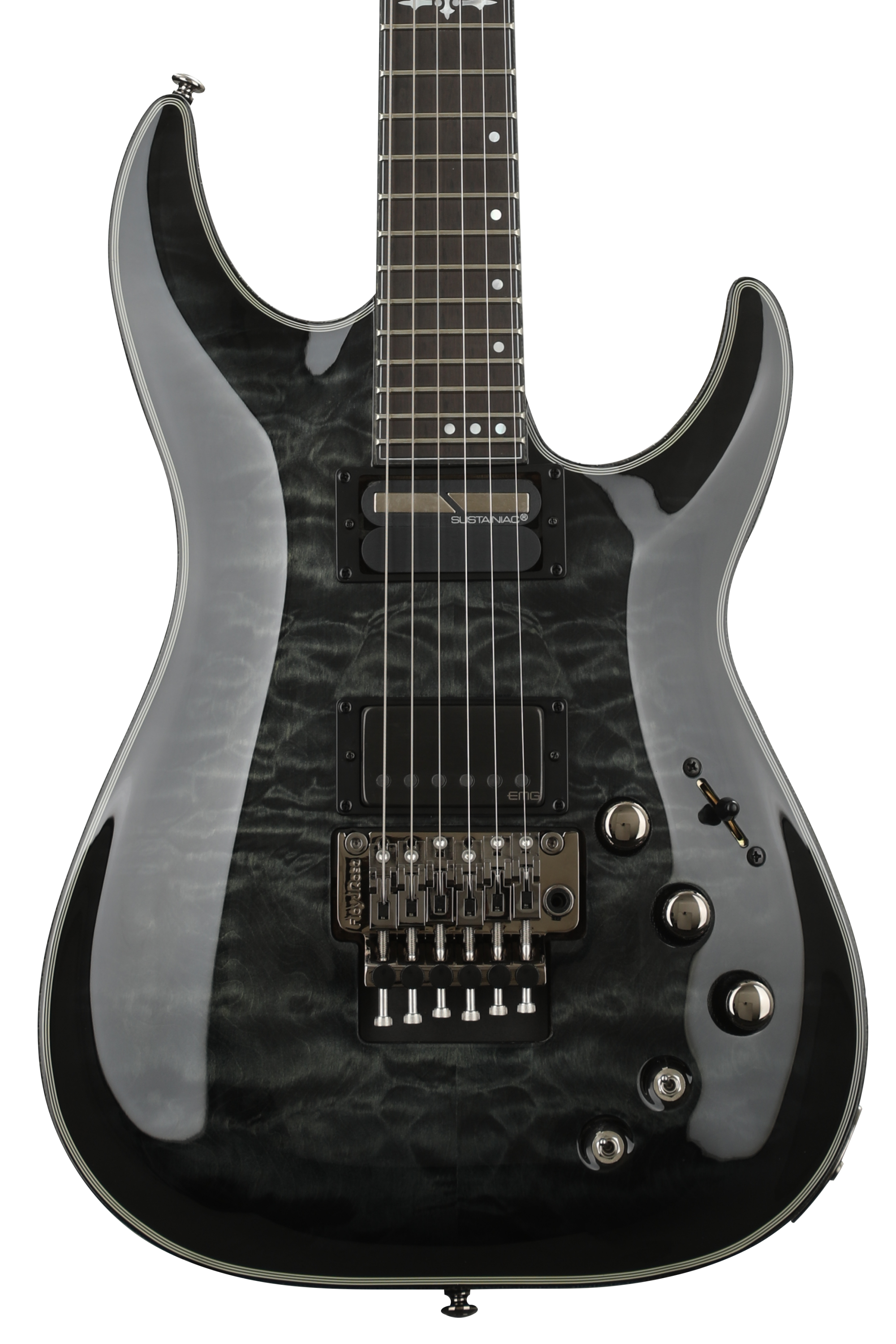 Schecter Hellraiser Hybrid C-1 FR-S Electric Guitar - Trans Black 