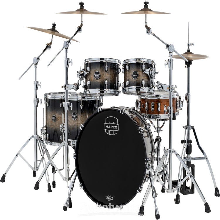 Mapex Saturn VI Studioease 5-piece Shell Pack - Black Ink Burst