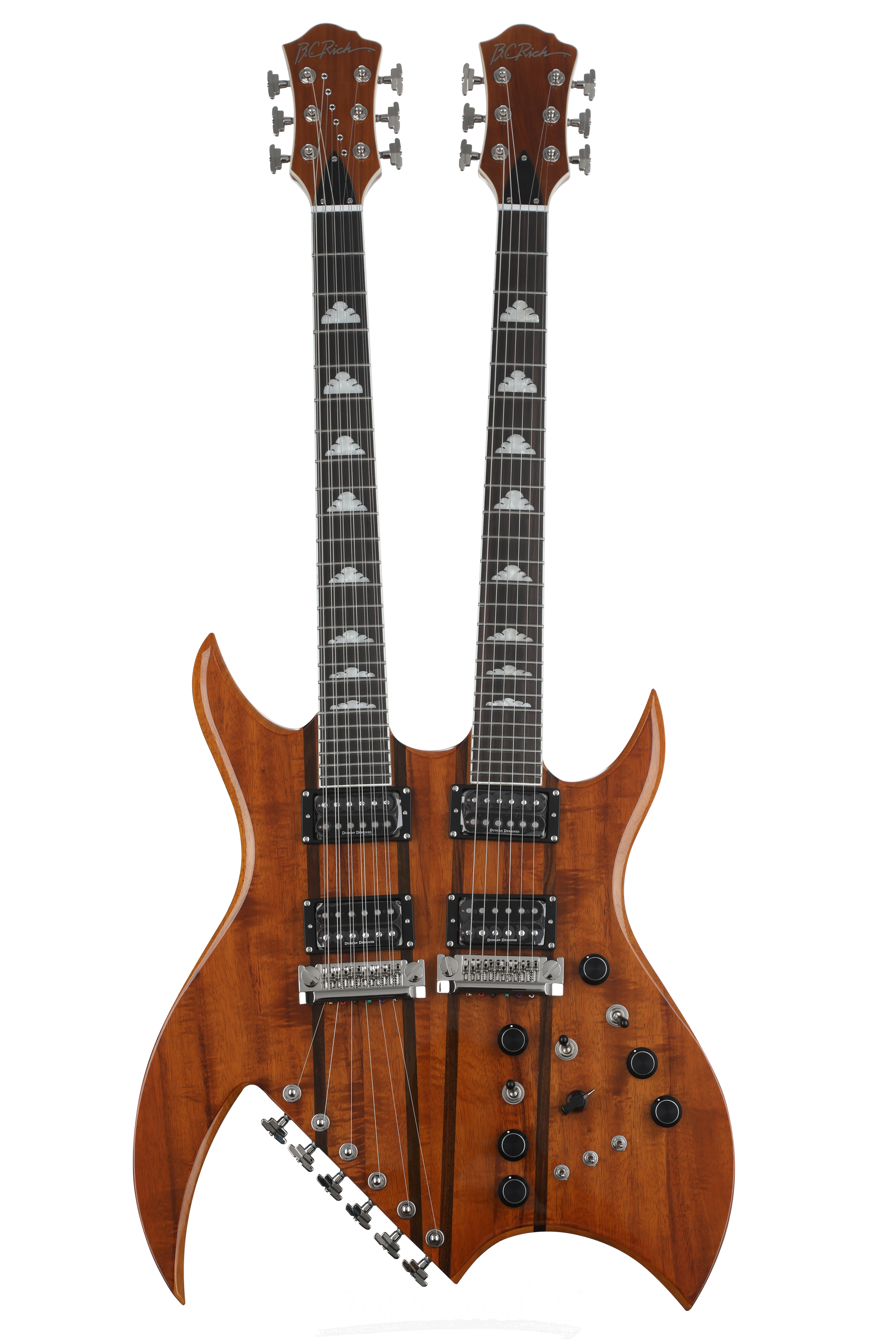 B.C. Rich Rich B Legacy Double-neck Exotic Electric Guitar - Natural Koa