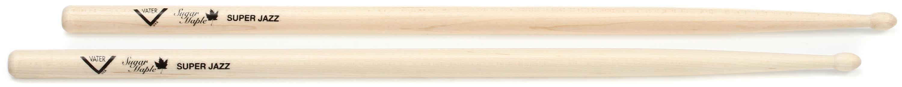 Photo of Vater Sugar Maple Drumsticks - Super Jazz - Wood Tip
