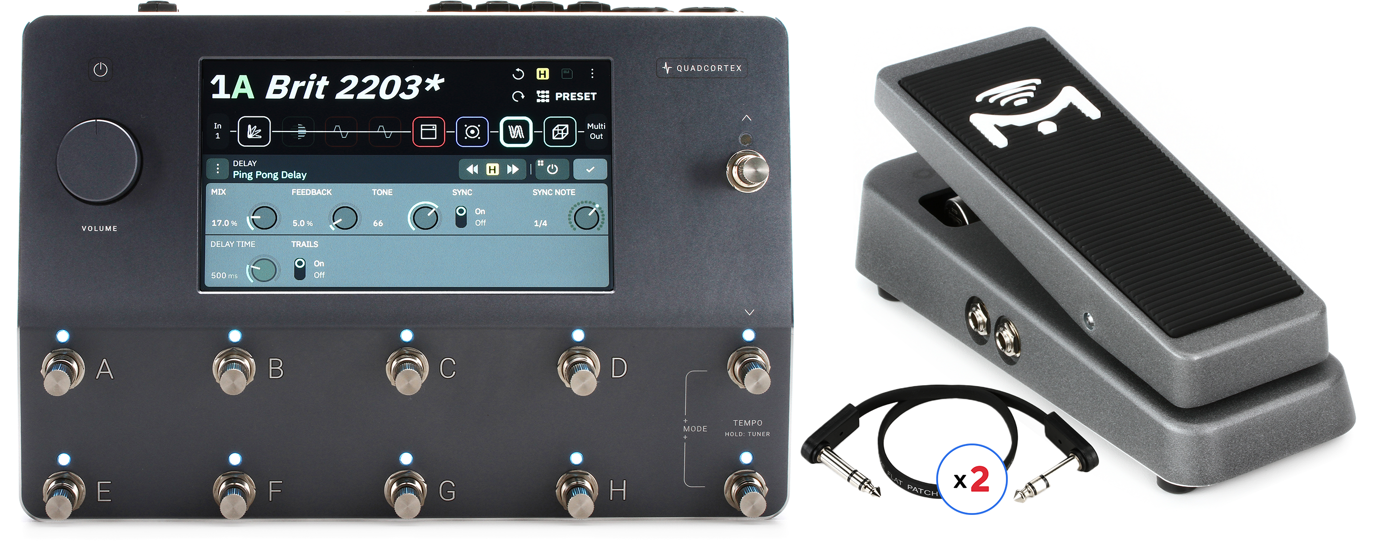 Neural DSP Quad Cortex Quad-Core Digital Effects Modeler/Profiling  Floorboard and Expression Pedal Bundle