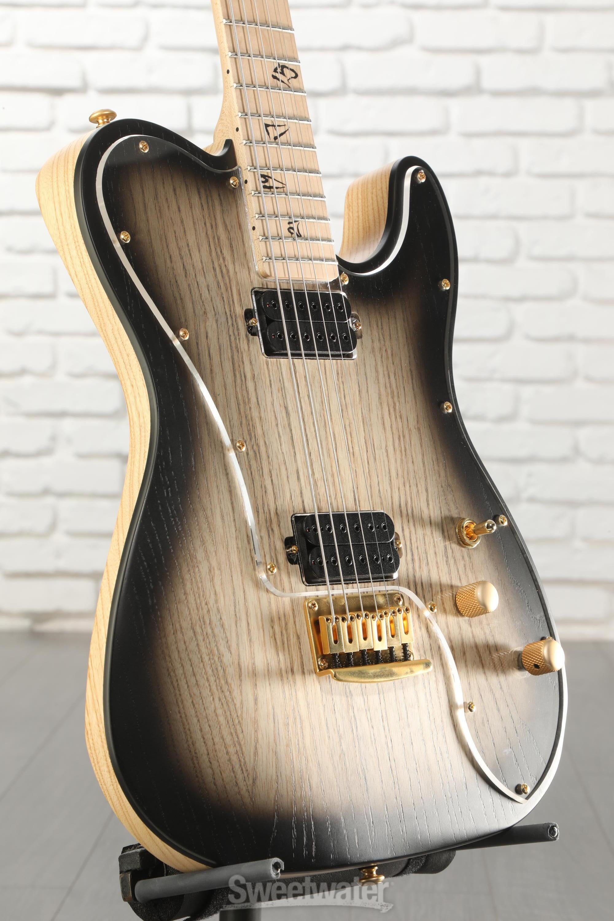 Photo of Schecter Meegs PT EX Baritone Electric Guitar - Charcoal Burst Open Pore